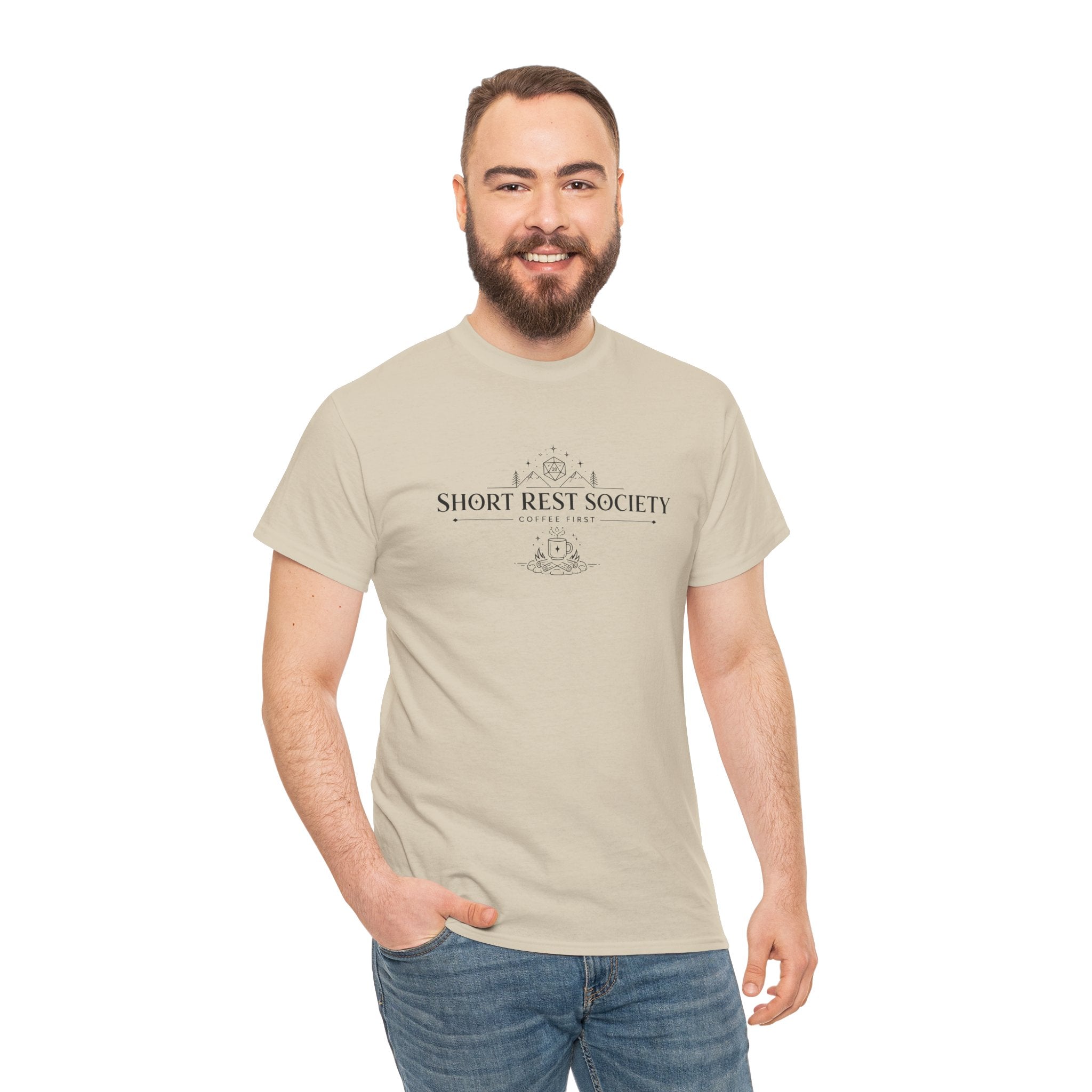 Short Rest Society – Coffee First | Tabletop RPG T-shirt