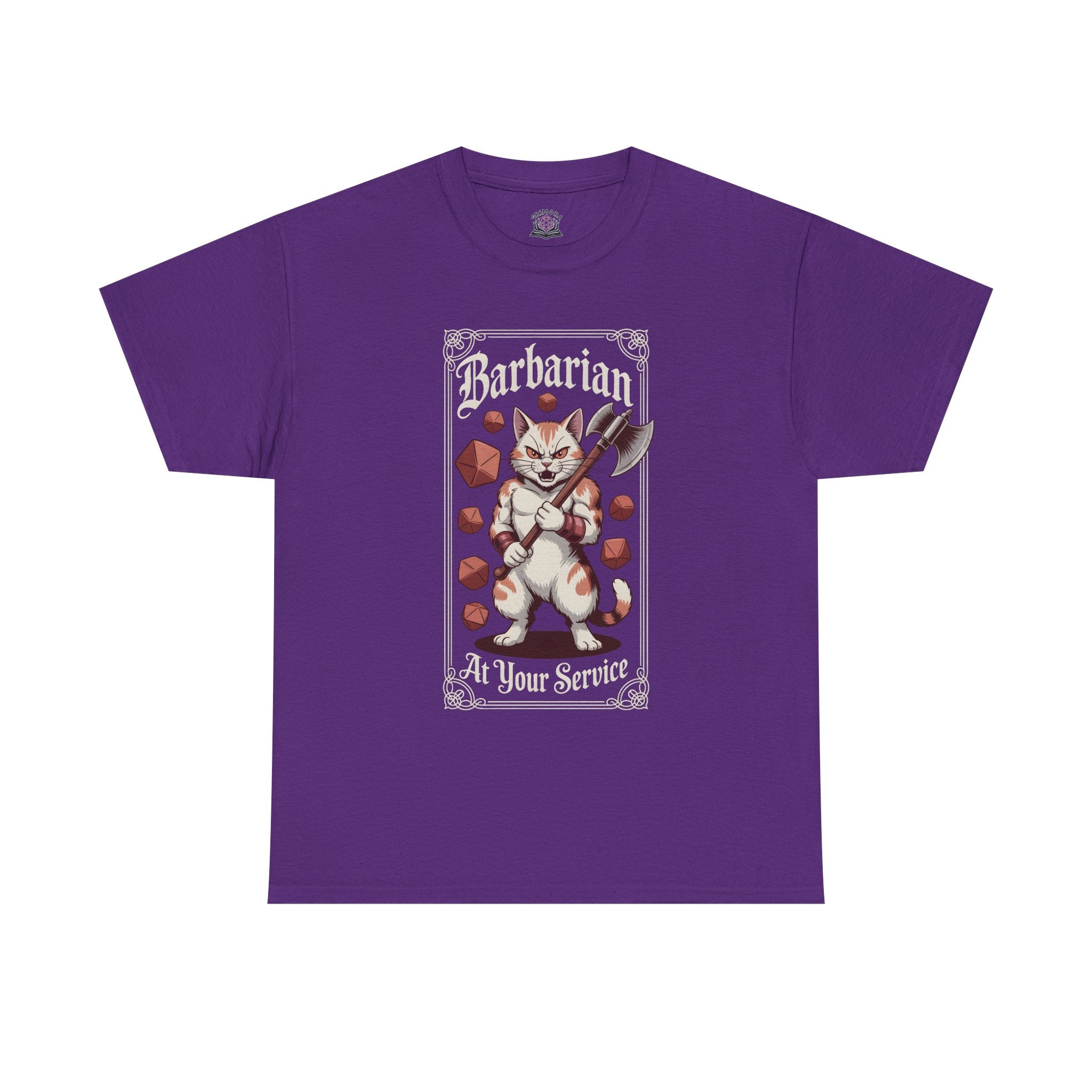 Barbarian Cat at Your Serivece D&D T-shirt | Cat Lover RPG Gift