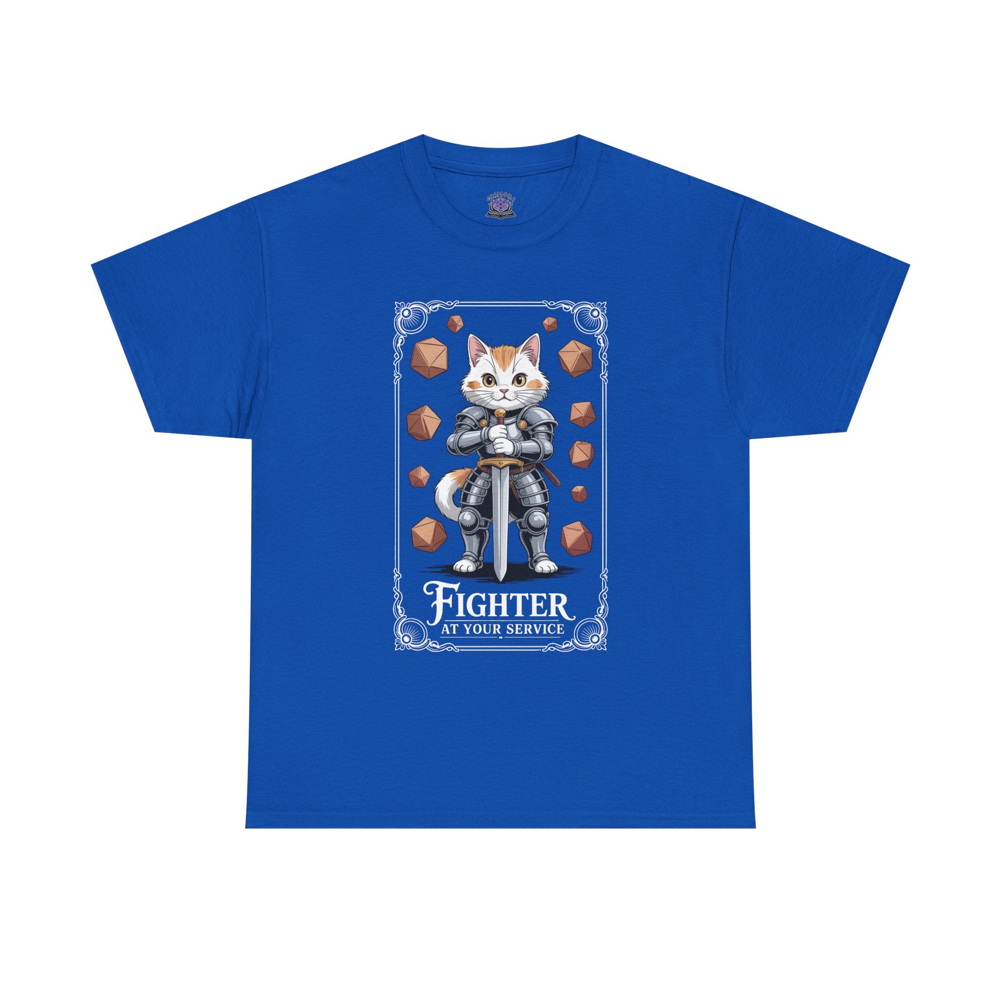 Fighter Cat at Your Service D&D T-shirt | Cat Lover RPG Gift
