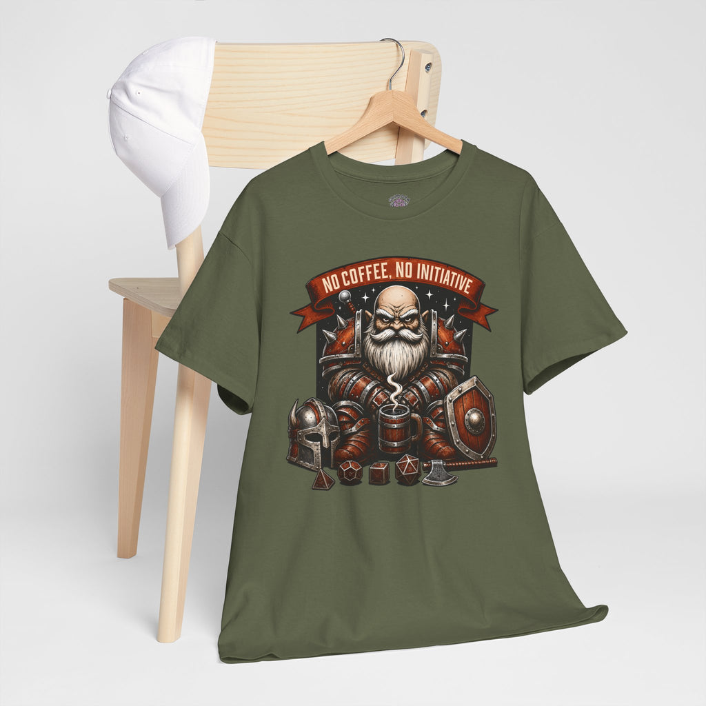 No Coffee, No Initiative | Fantasy RPG T-shirt