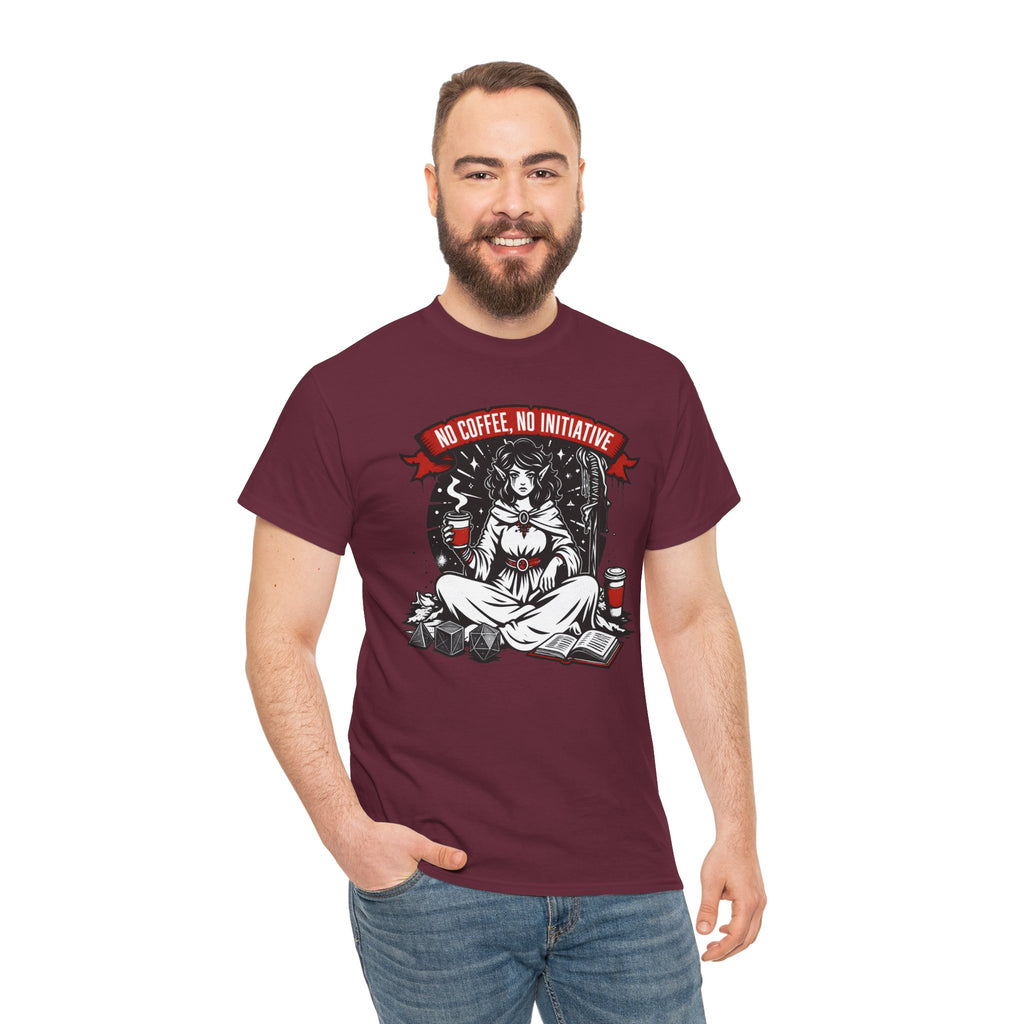 No Coffee, No Initiative | Fantasy RPG T-shirt