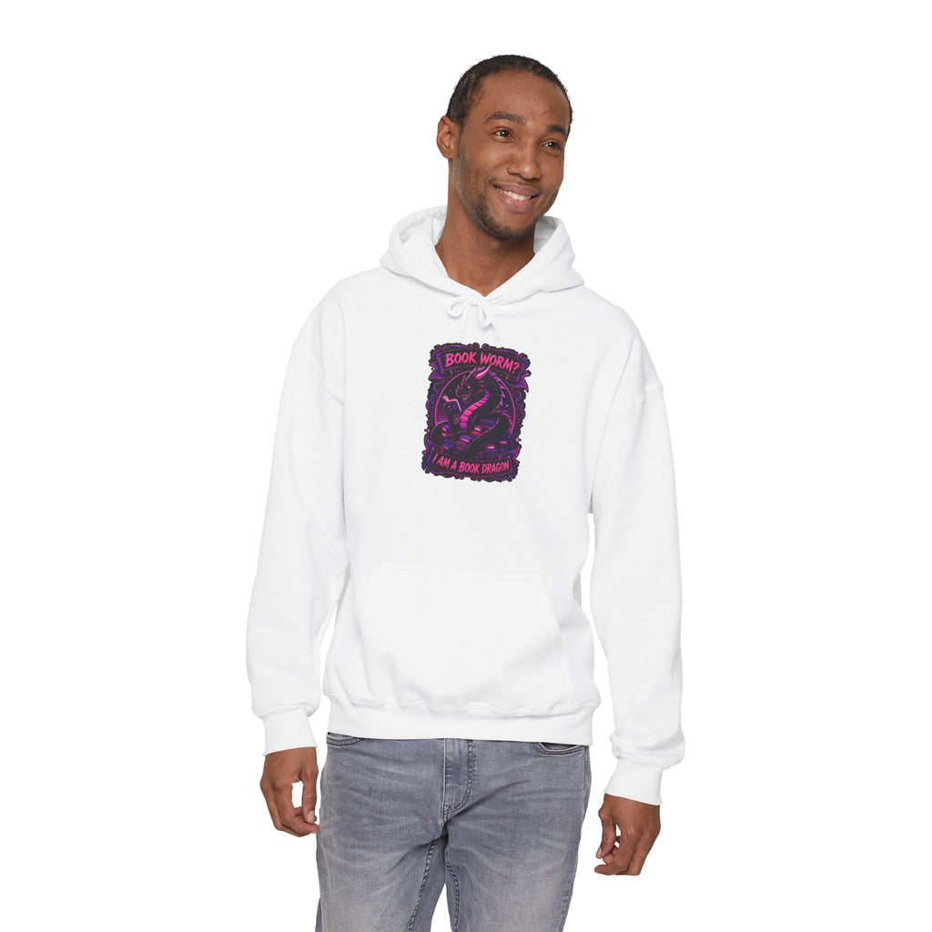 Book Worm? I Am a Book Dragon, Fantasy Reader Hoodie