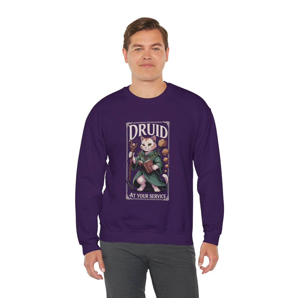 Druid Cat at Your Serivece D&D Sweatshirt | Cat Lover RPG Gift