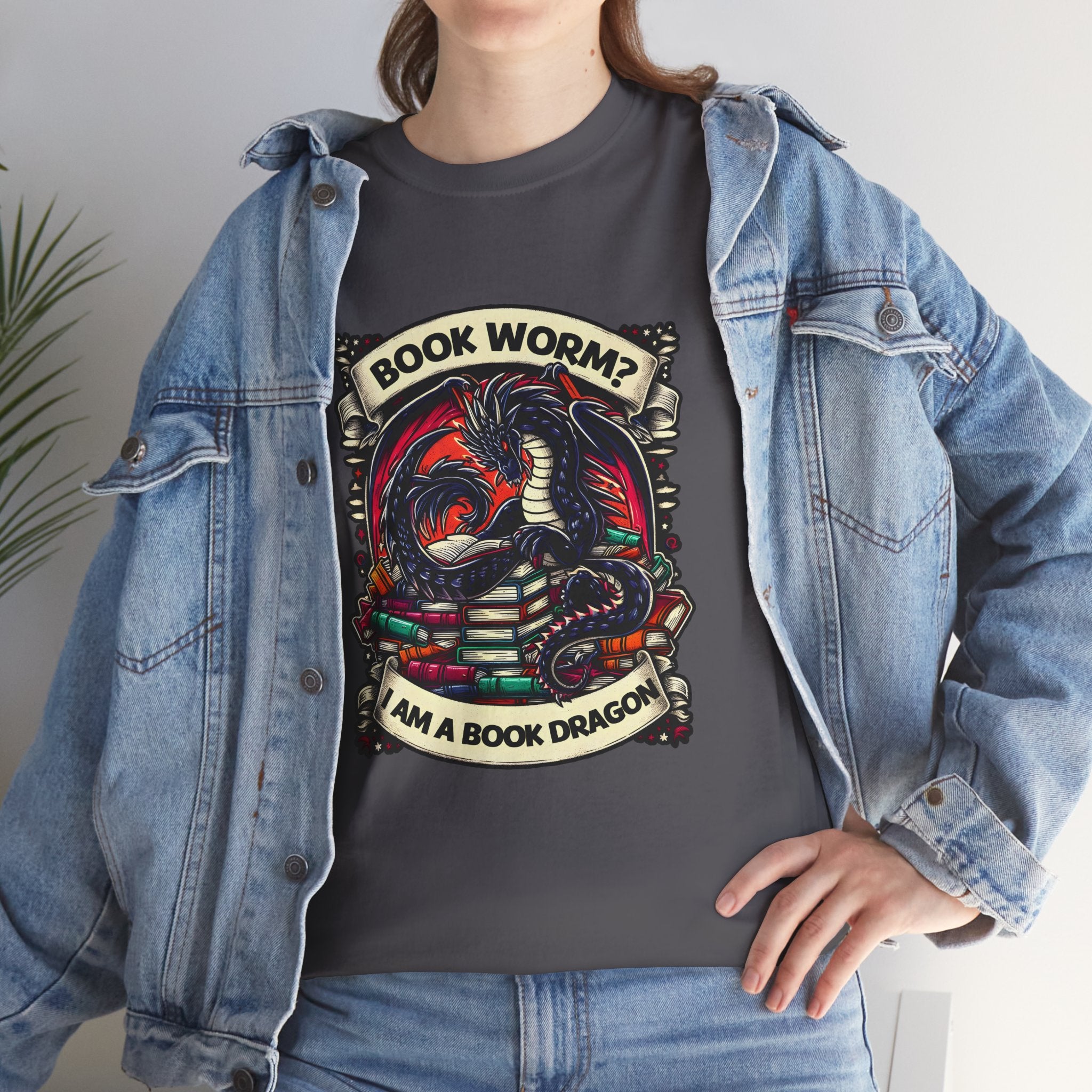 Book Worm? I Am a Book Dragon, Fantasy Reader T-shirt
