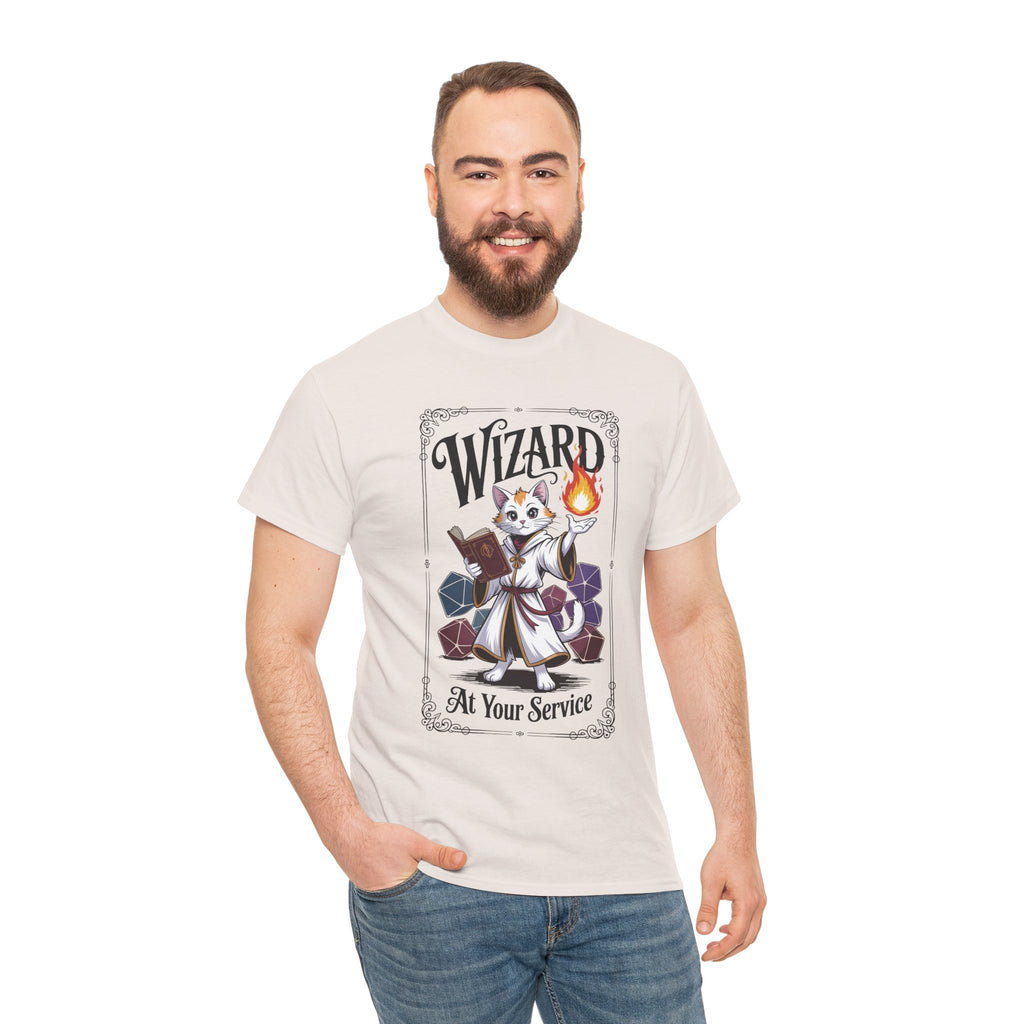 Wizard Cat at Your Serivece D&D T-shirt | Cat Lover RPG Gift