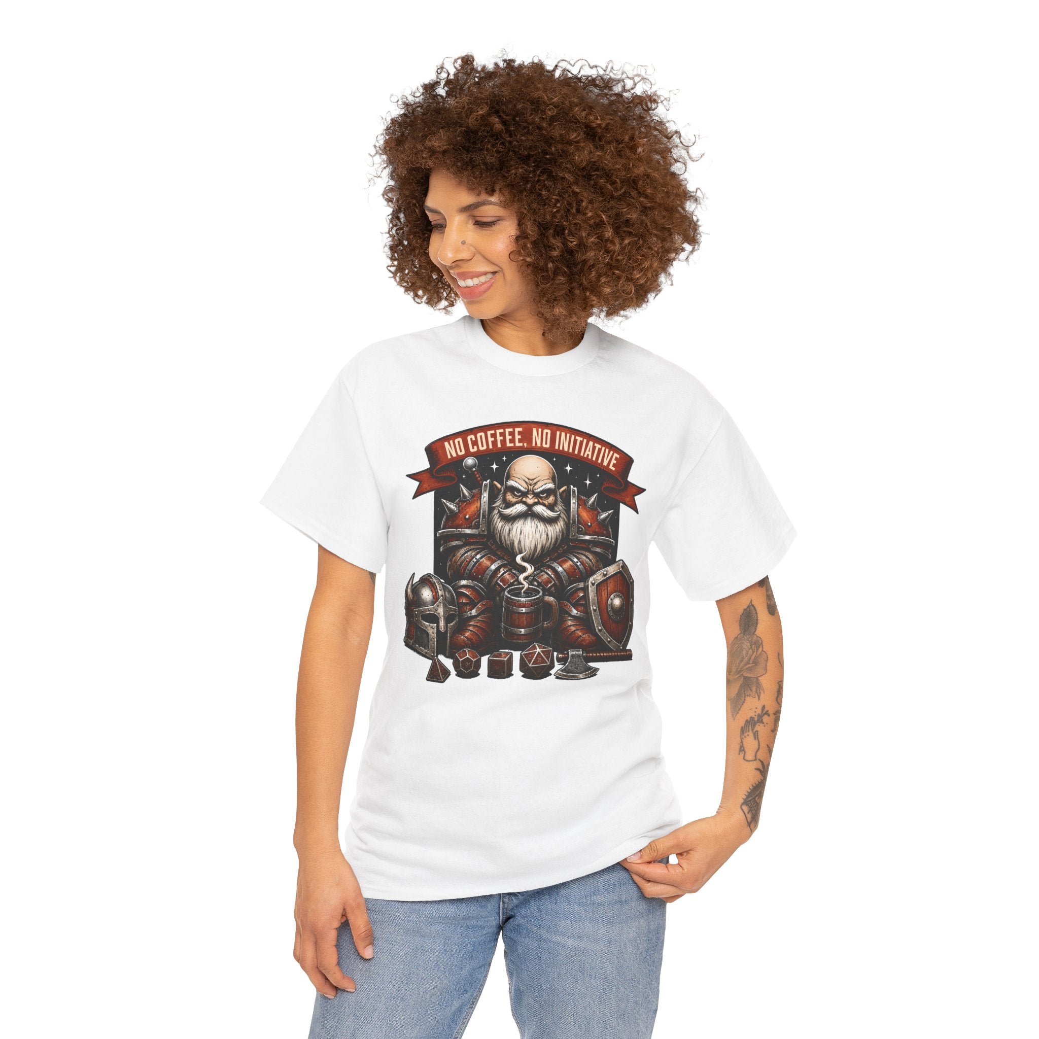 No Coffee, No Initiative | Fantasy RPG T-shirt