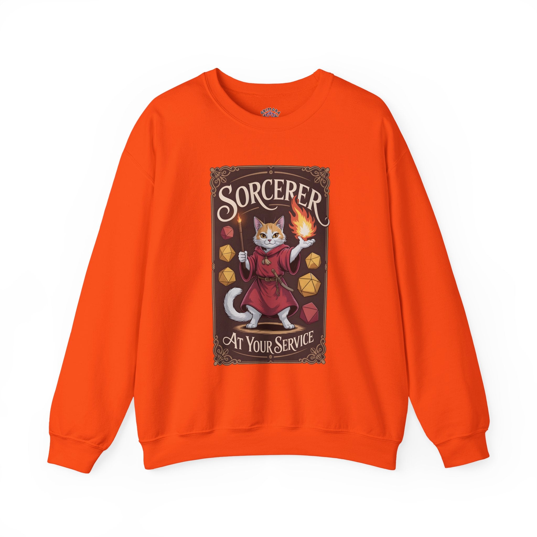 Sorcerer Cat at Your Service D&D Sweatshirt | Cat Lover RPG Gift