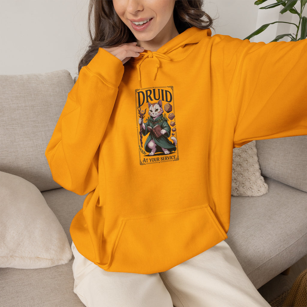 Druid Cat at Your Serivece D&D Hoodie | Cat Lover RPG Gift