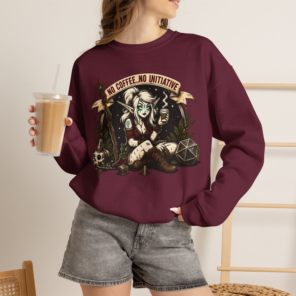 No Coffee, No Initiative | Fantasy RPG Sweatshirt