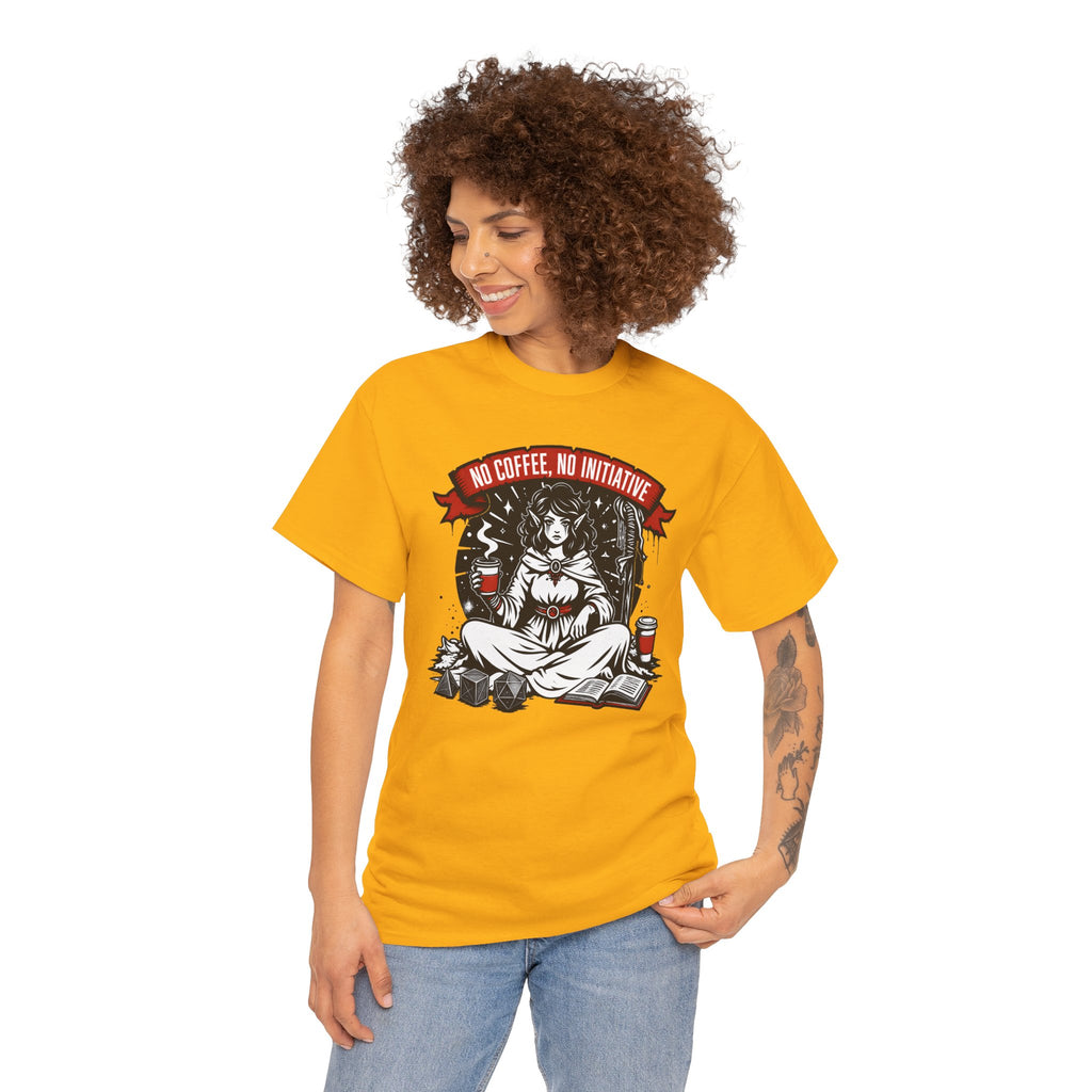 No Coffee, No Initiative | Fantasy RPG T-shirt