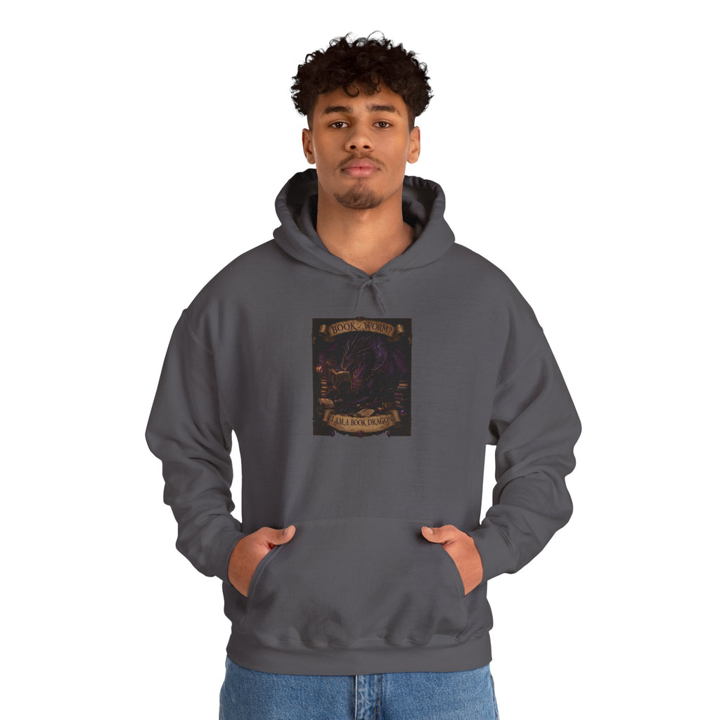 Book Worm? I Am a Book Dragon, Fantasy Reader Hoodie