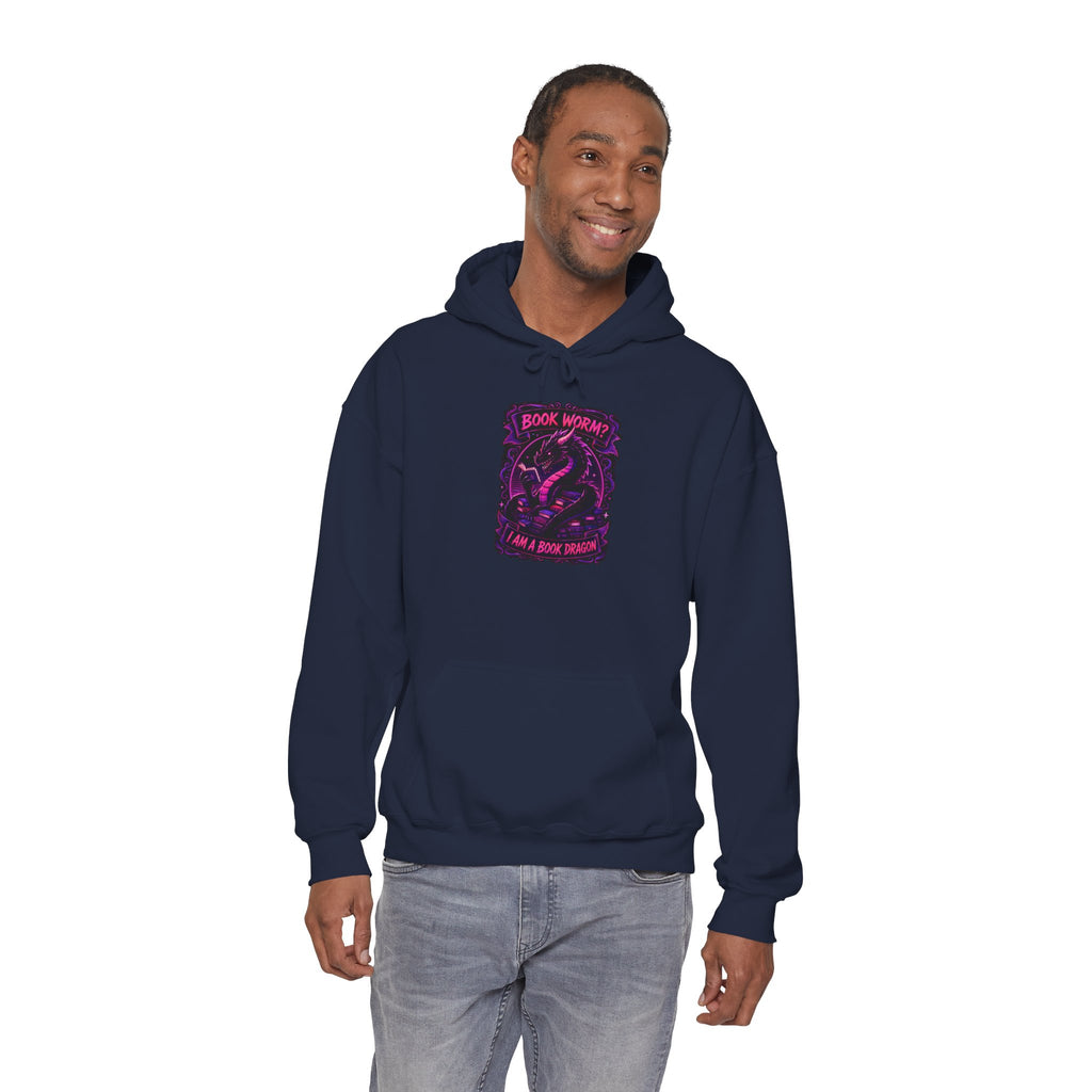 Book Worm? I Am a Book Dragon, Fantasy Reader Hoodie