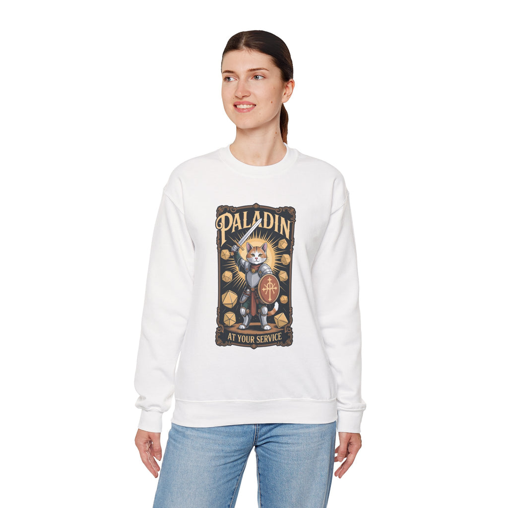 Paladin Cat at Your Service D&D Sweatshirt | Cat Lover RPG Gift