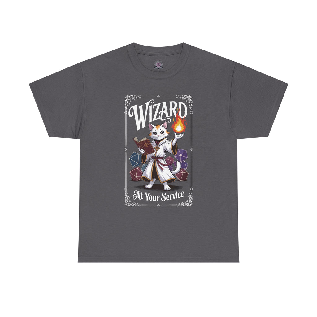 Wizard Cat at Your Serivece D&D T-shirt | Cat Lover RPG Gift