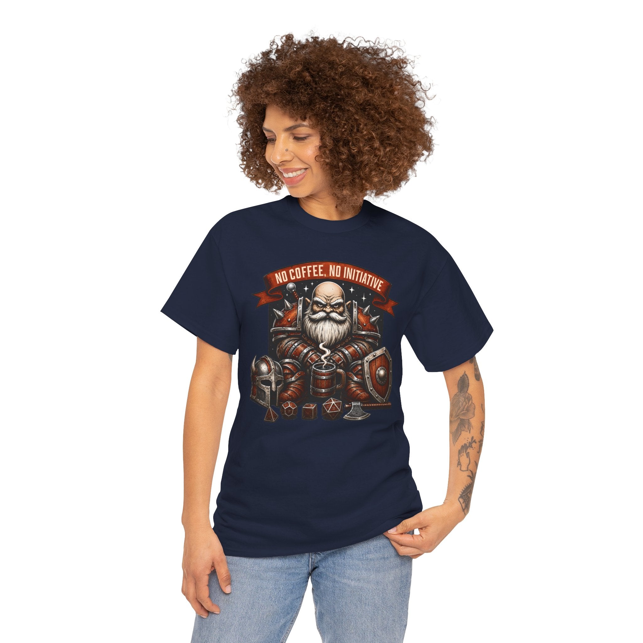 No Coffee, No Initiative | Fantasy RPG T-shirt