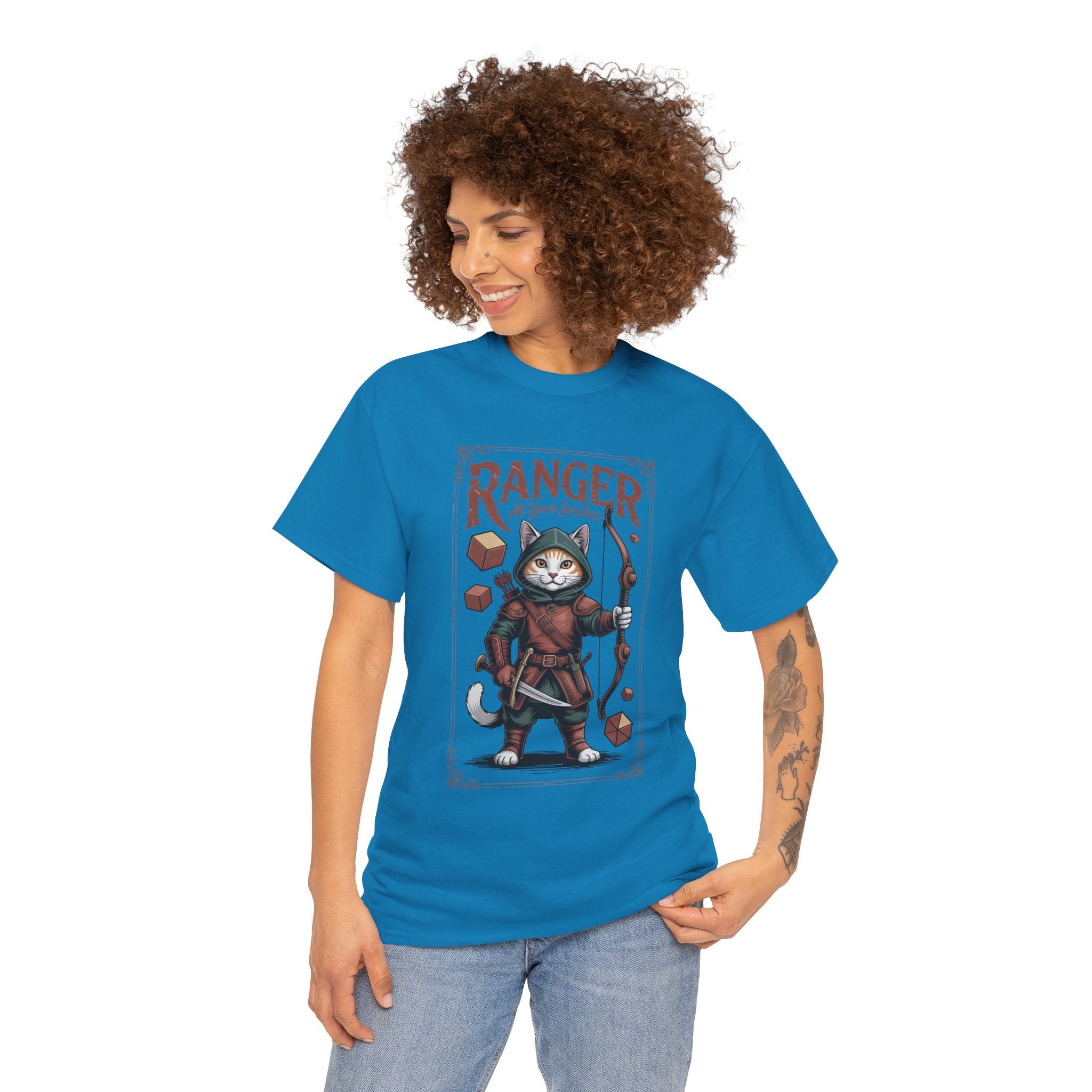Ranger Cat at Your Serivece D&D T-shirt | Cat Lover RPG Gift