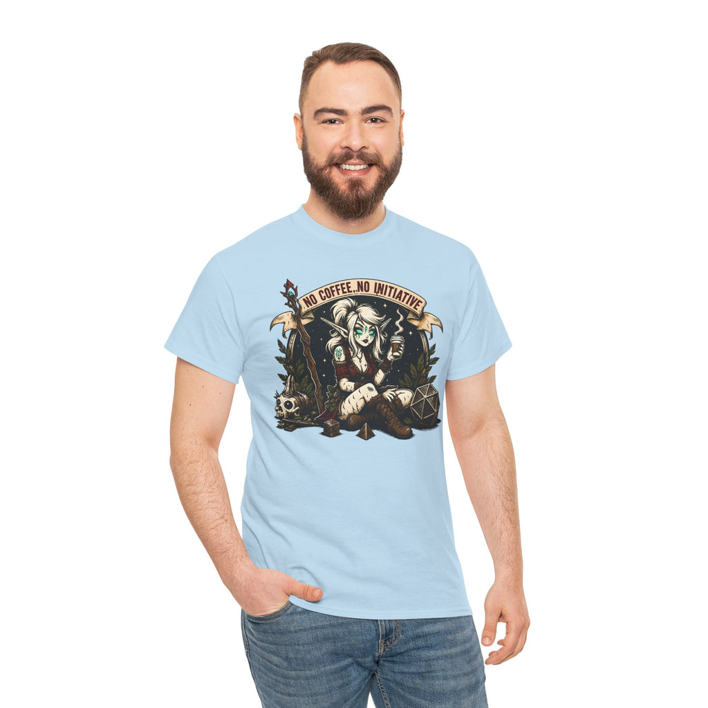 No Coffee, No Initiative | Fantasy RPG T-shirt