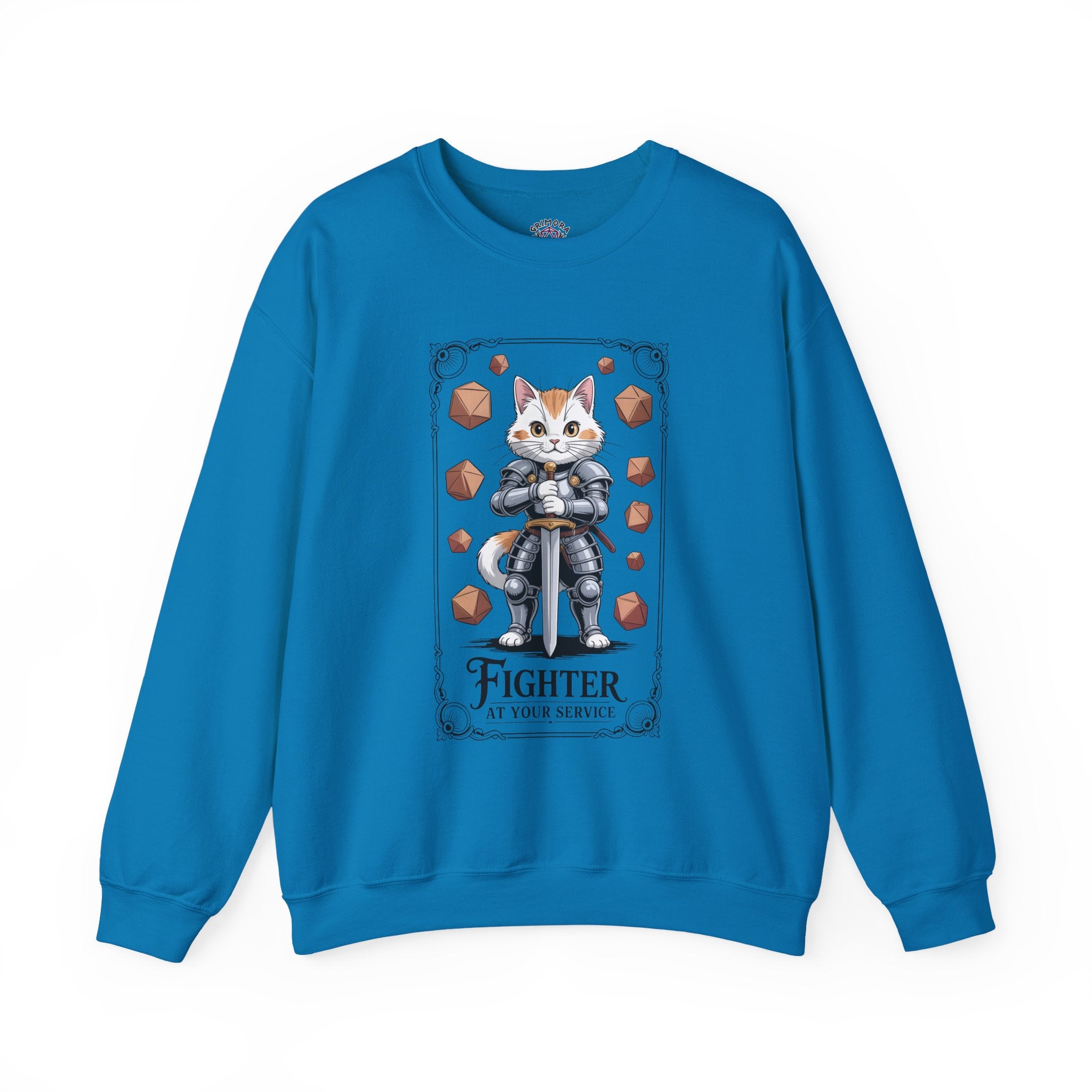 Fighter Cat at Your Service D&D Sweatshirt | Cat Lover RPG Gift