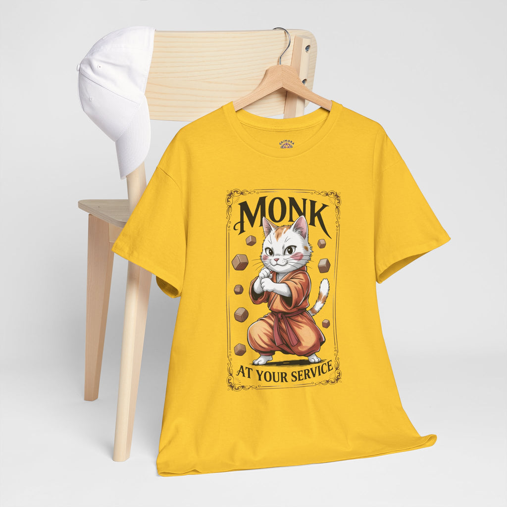 Monk Cat at Your Service D&D T-shirt | Cat Lover RPG Gift