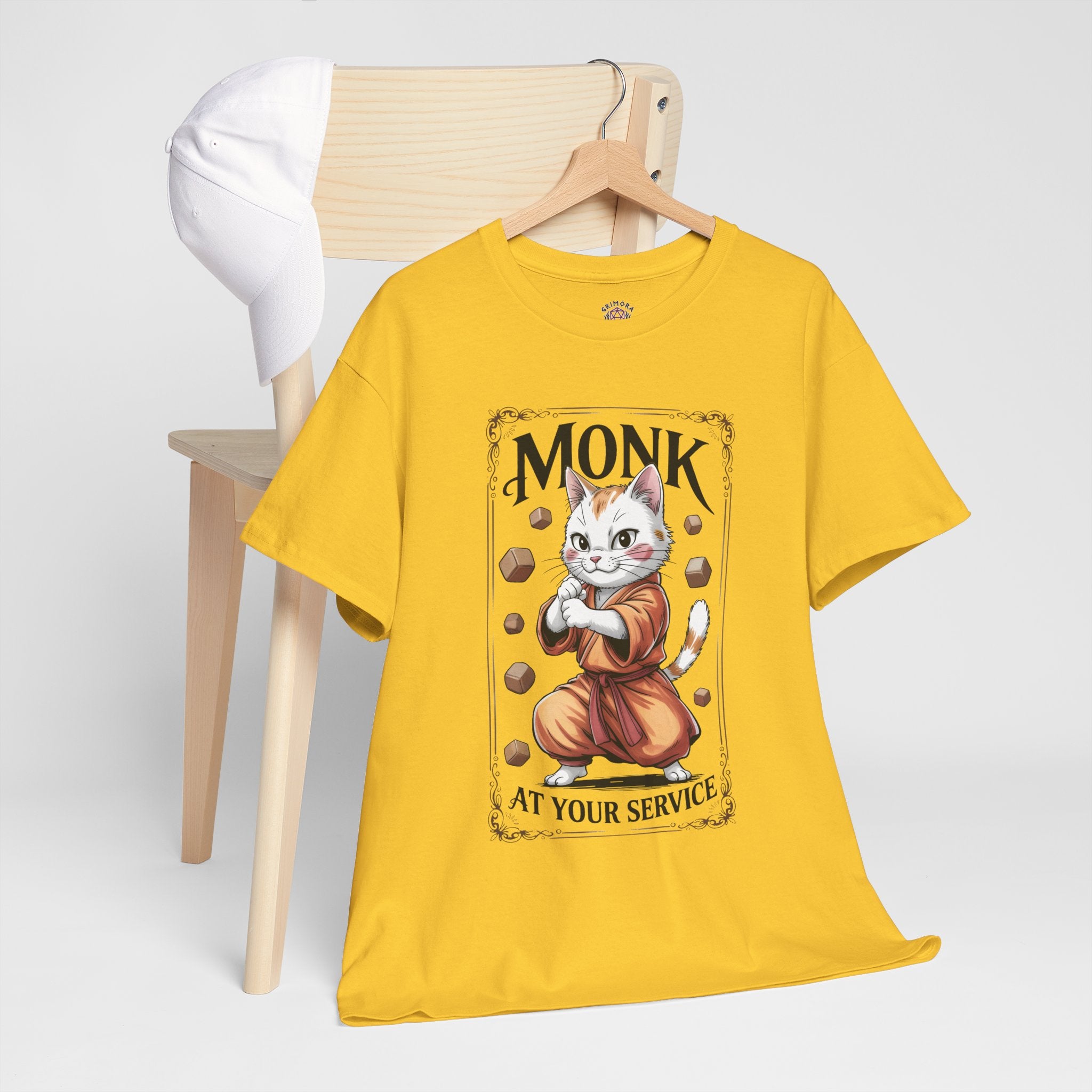 Monk Cat at Your Service D&D T-shirt | Cat Lover RPG Gift