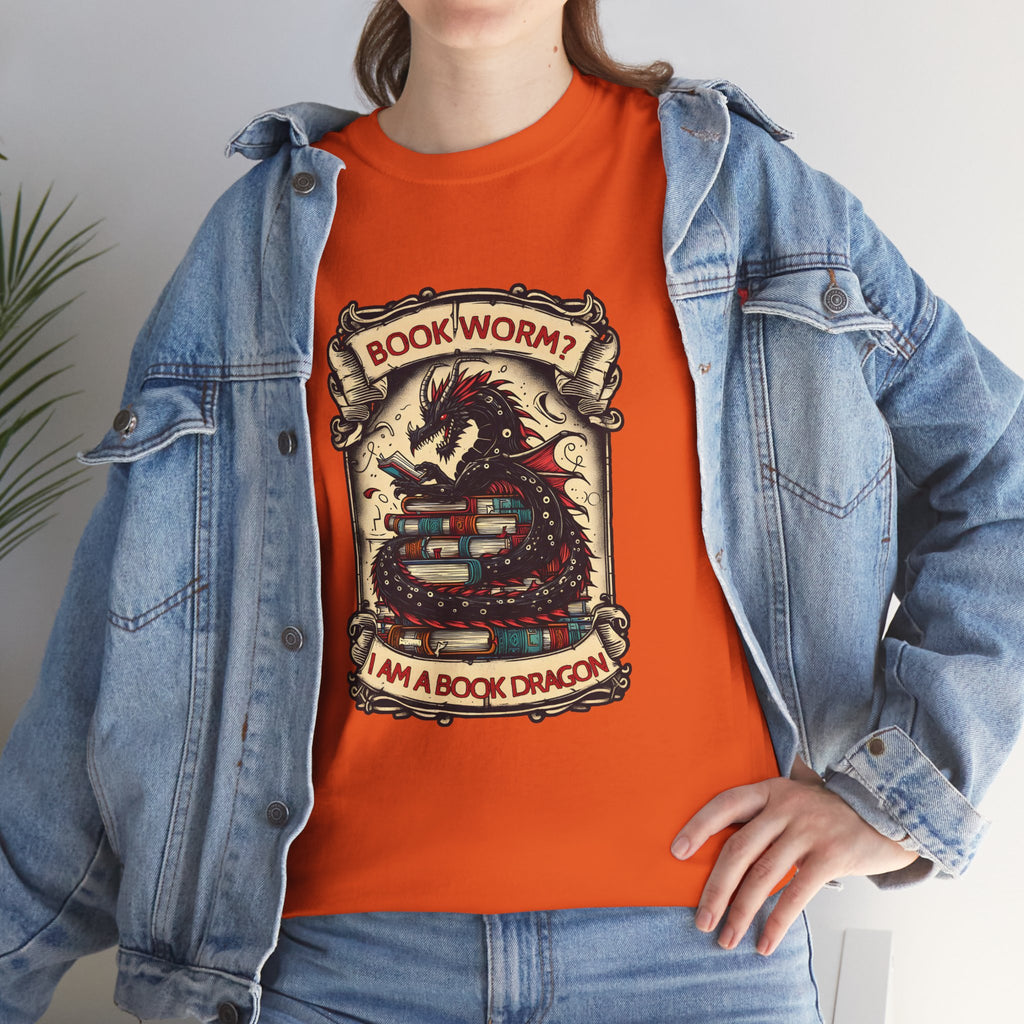 Book Worm? I Am a Book Dragon, Fantasy Reader T-shirt