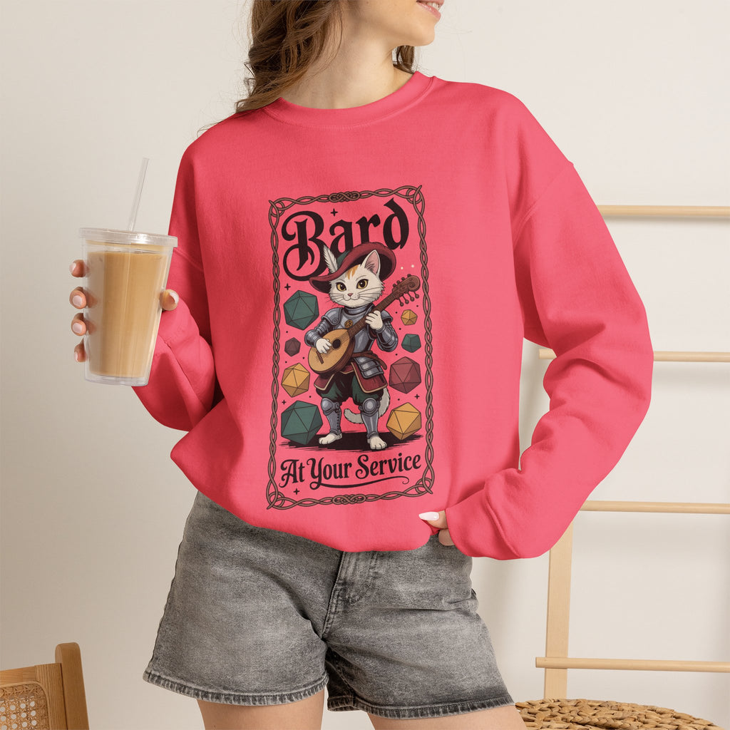 Bard Cat at Your Serivece D&D Sweatshirt | Cat Lover RPG Gift