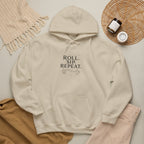 Roll. Sip. Repeat. | Tabletop RPG Coffee Hoodie | Dice & Coffee Lover Hoodie