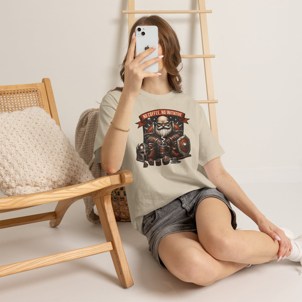 No Coffee, No Initiative | Fantasy RPG T-shirt