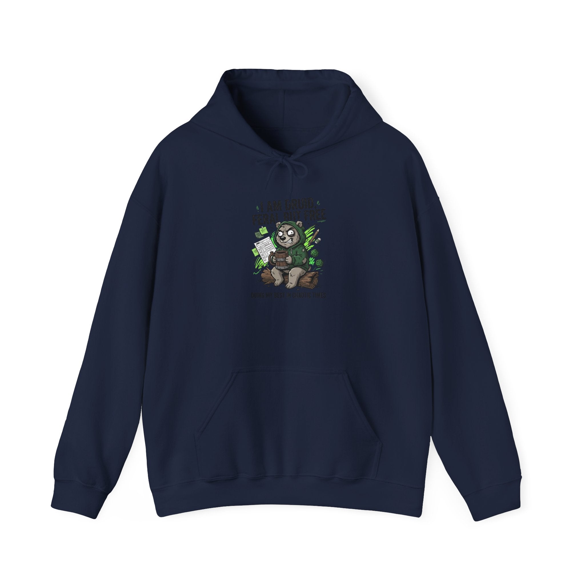 Feral But Free sloth hoodie | chaotic quirky humor, millennial burnout