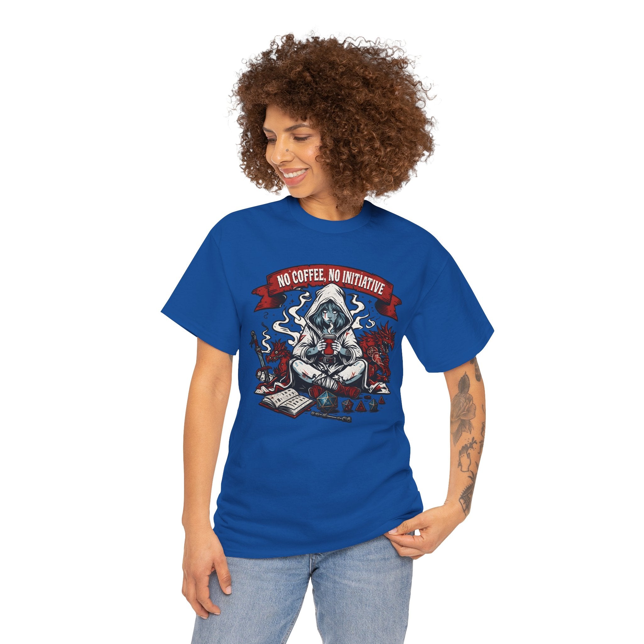 No Coffee, No Initiative | Fantasy RPG T-shirt