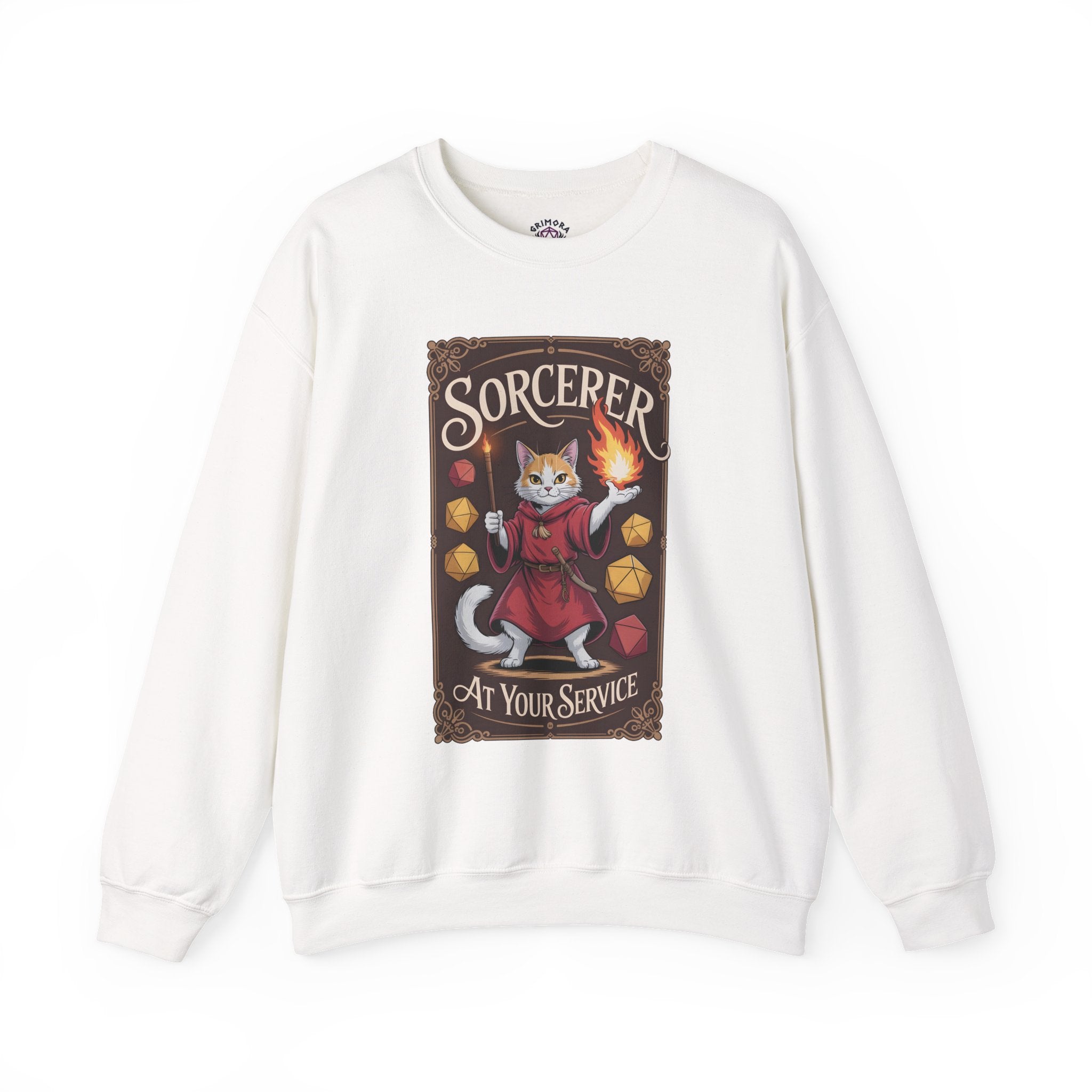 Sorcerer Cat at Your Service D&D Sweatshirt | Cat Lover RPG Gift
