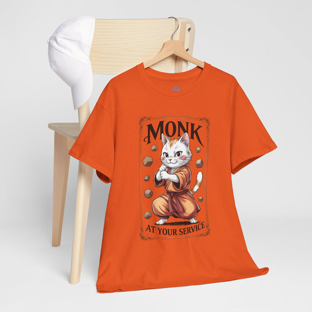 Monk Cat at Your Service D&D T-shirt | Cat Lover RPG Gift