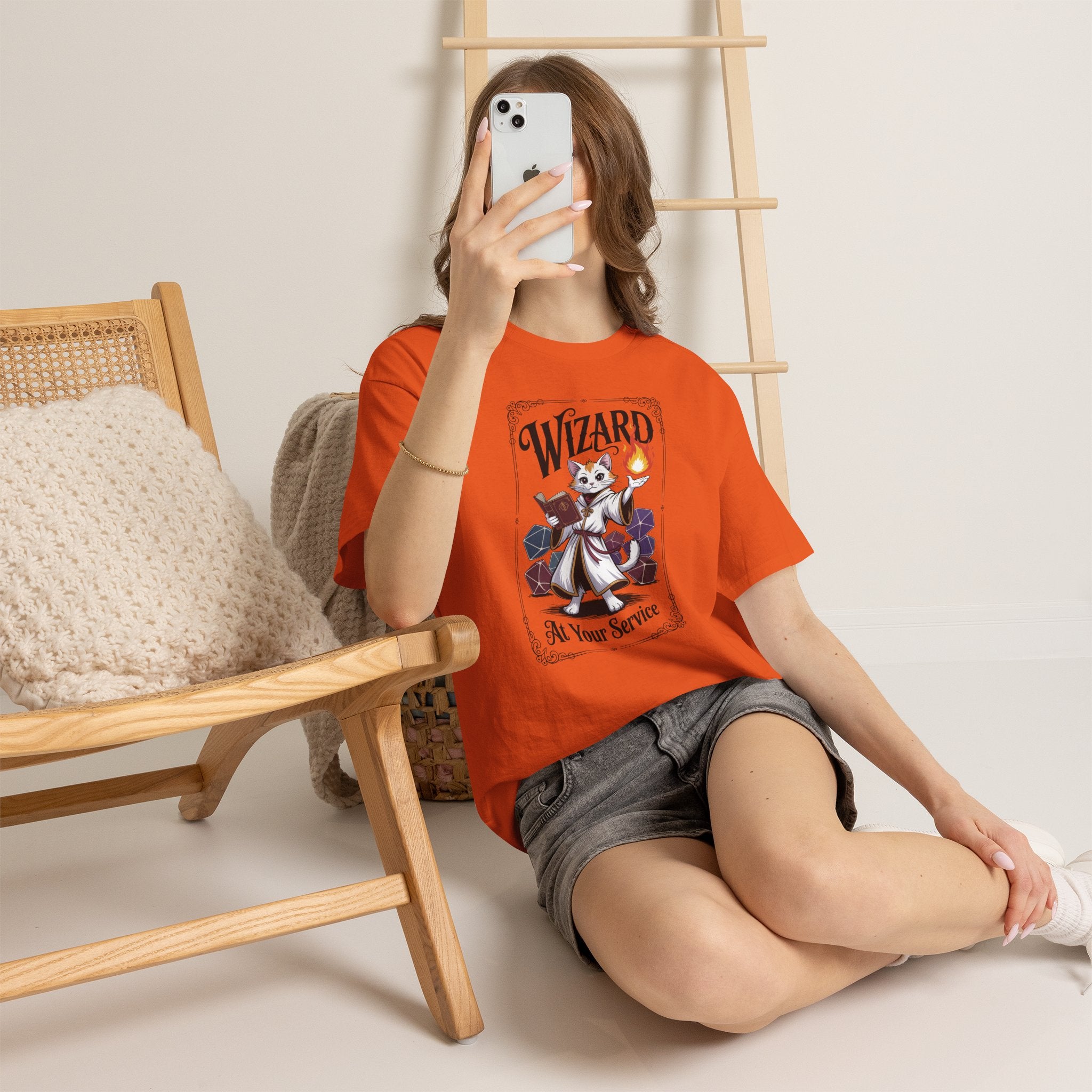 Wizard Cat at Your Serivece D&D T-shirt | Cat Lover RPG Gift