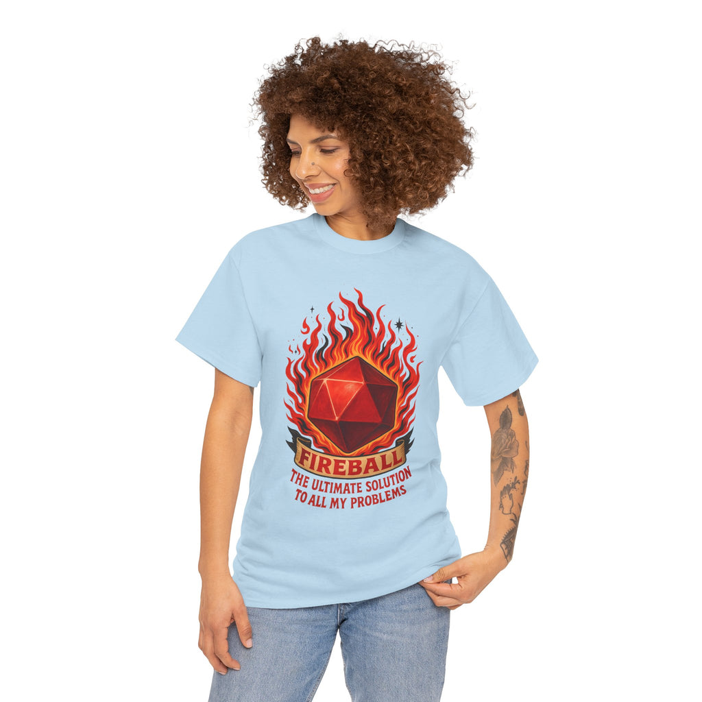 Fireball – The Ultimate Solution to All My Problems| Funny RPG T-shirt