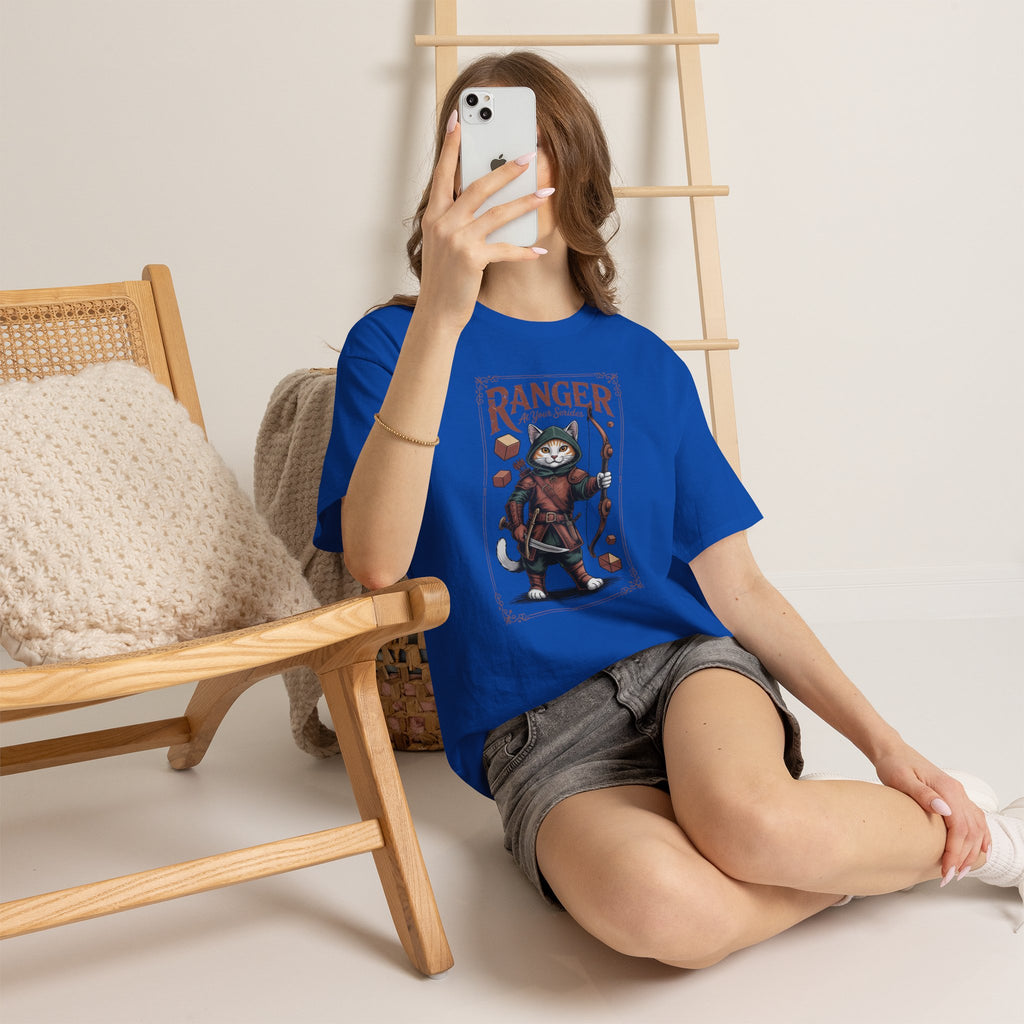 Ranger Cat at Your Serivece D&D T-shirt | Cat Lover RPG Gift