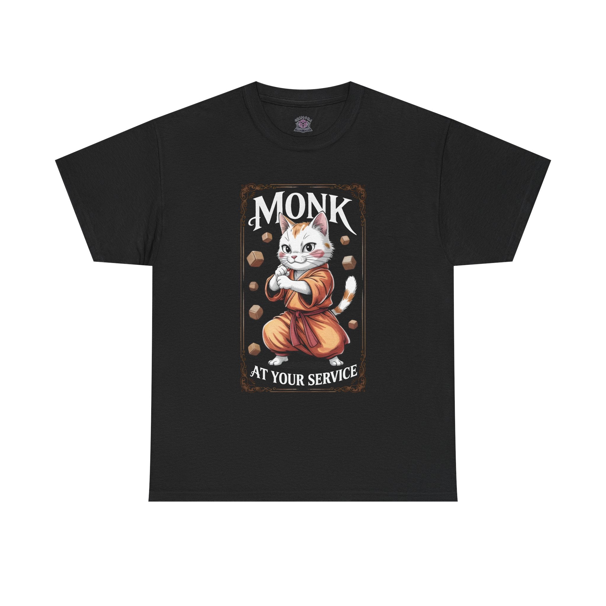 Monk Cat at Your Service D&D T-shirt | Cat Lover RPG Gift