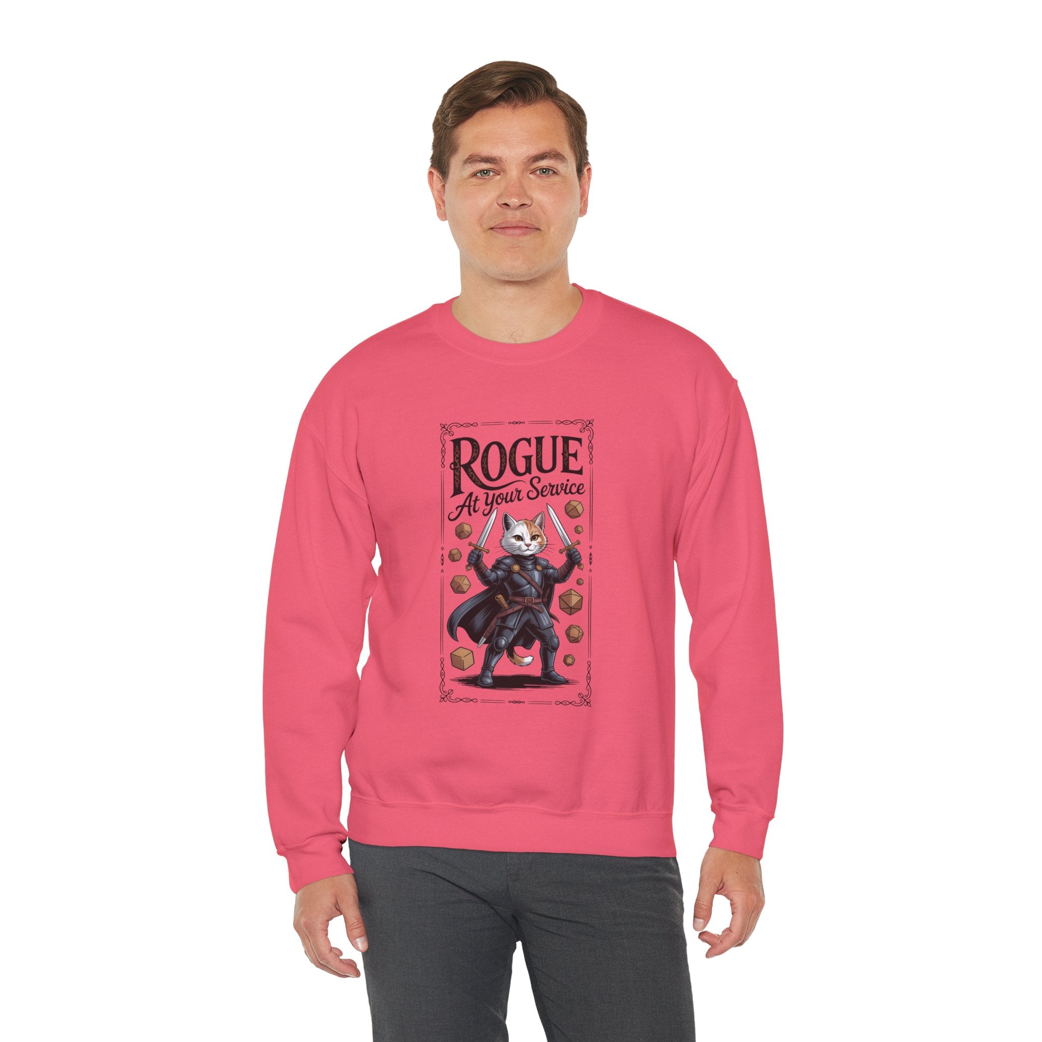 Rogue Cat at Your Serivece D&D Sweatshirt | Cat Lover RPG Gift
