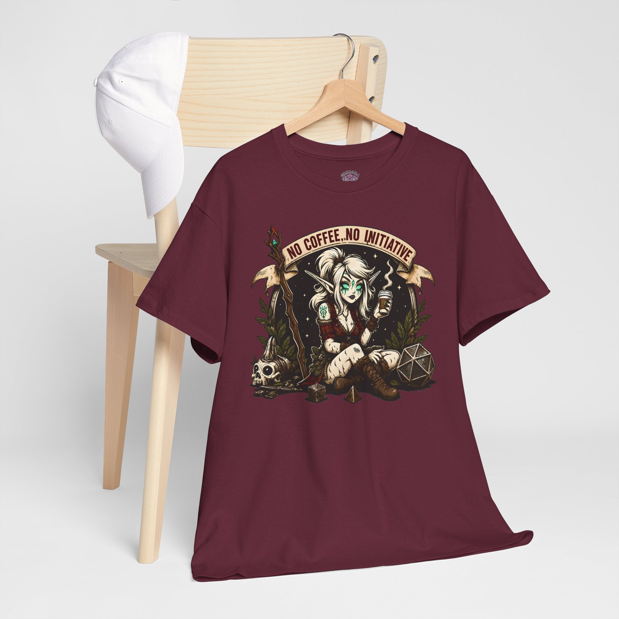 No Coffee, No Initiative | Fantasy RPG T-shirt