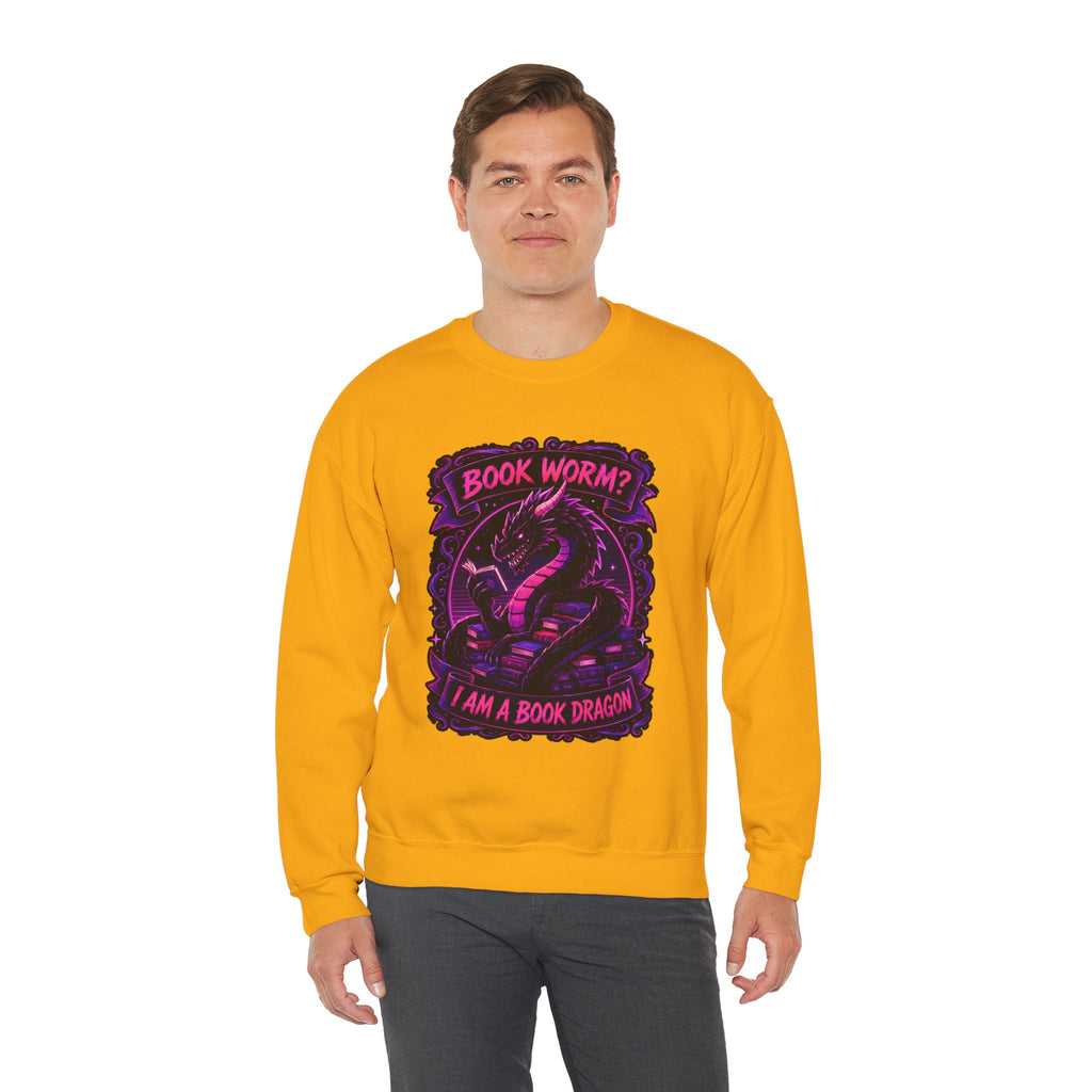 Book Worm? I Am a Book Dragon, Fantasy Reader Sweatshirt