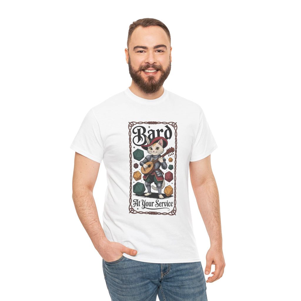 Bard Cat at Your Serivece D&D T-shirt | Cat Lover RPG Gift