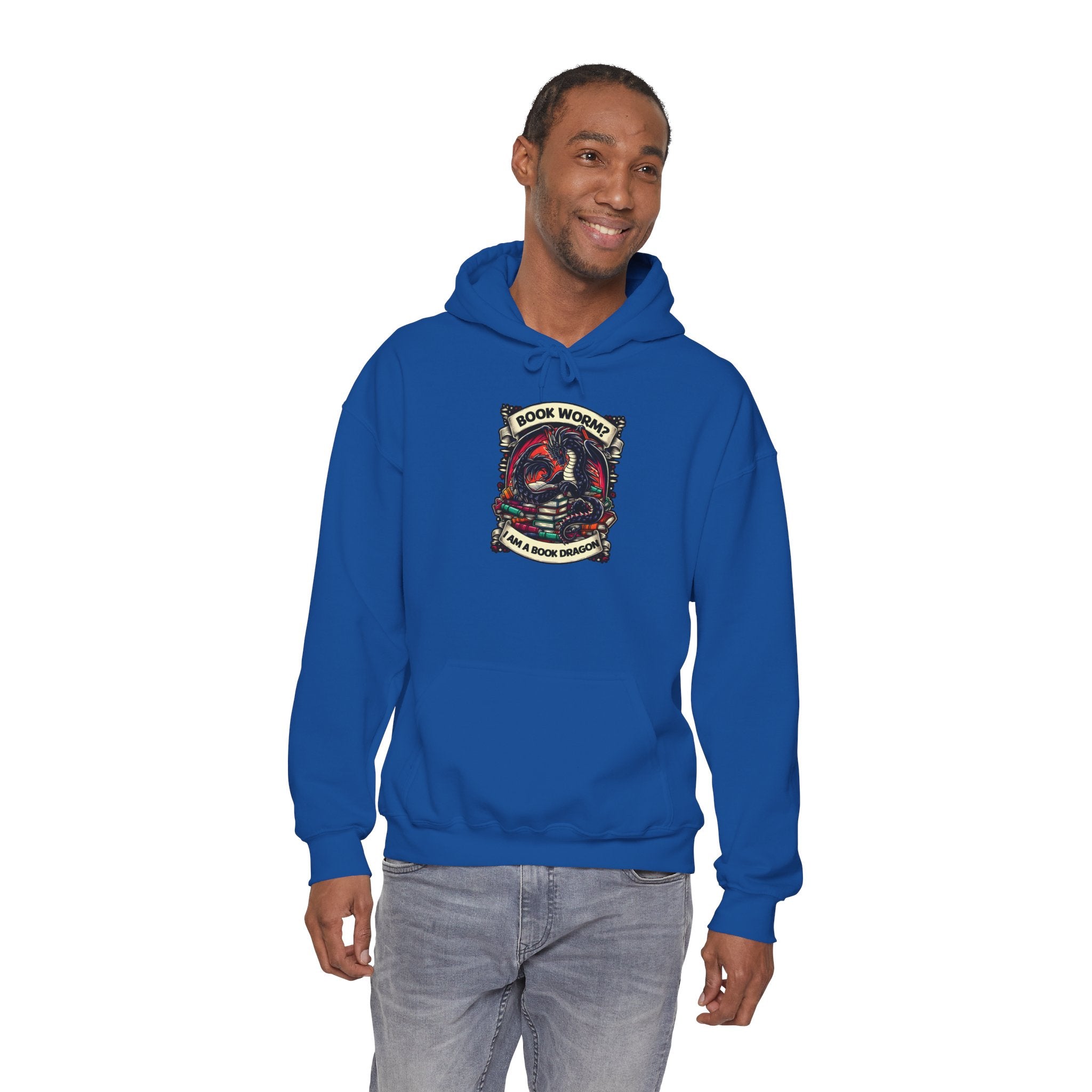 Book Worm? I Am a Book Dragon, Fantasy Reader Hoodie