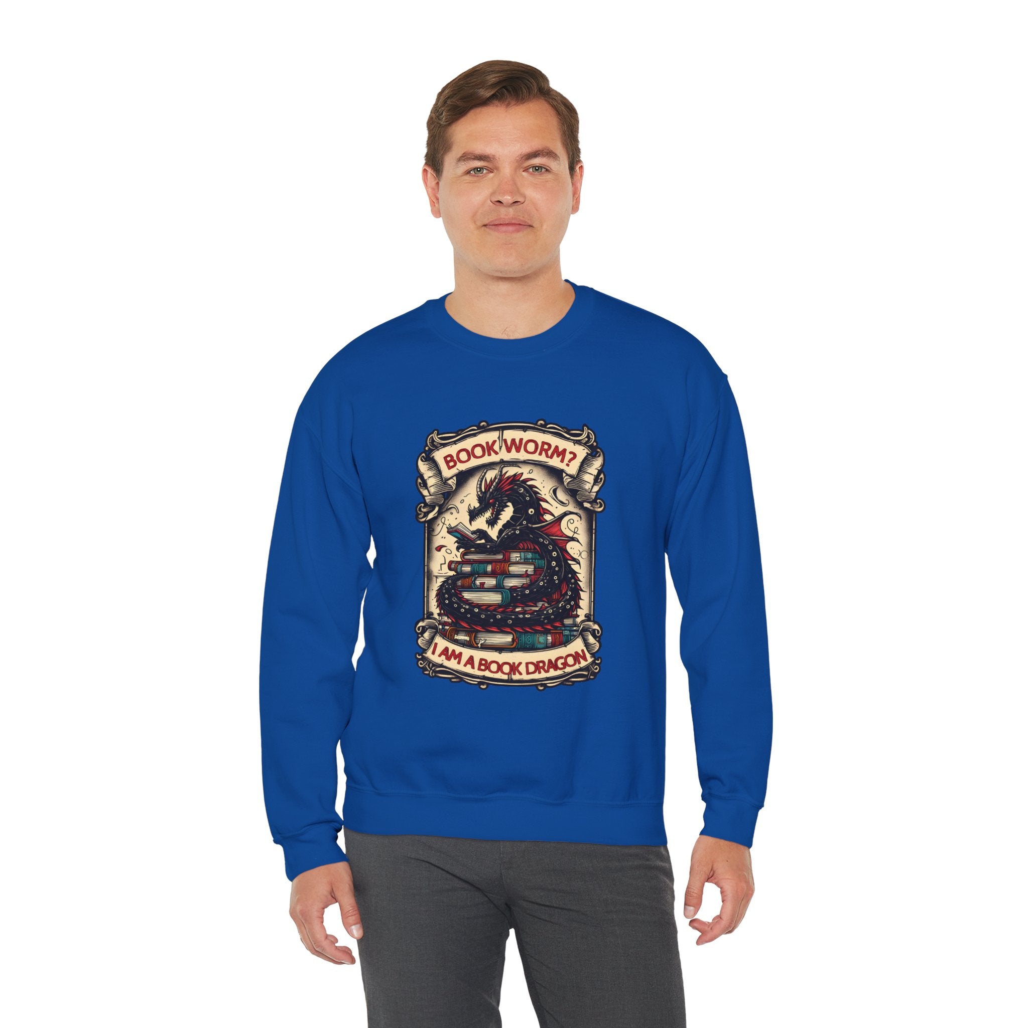 Book Worm? I Am a Book Dragon, Fantasy Reader Sweatshirt