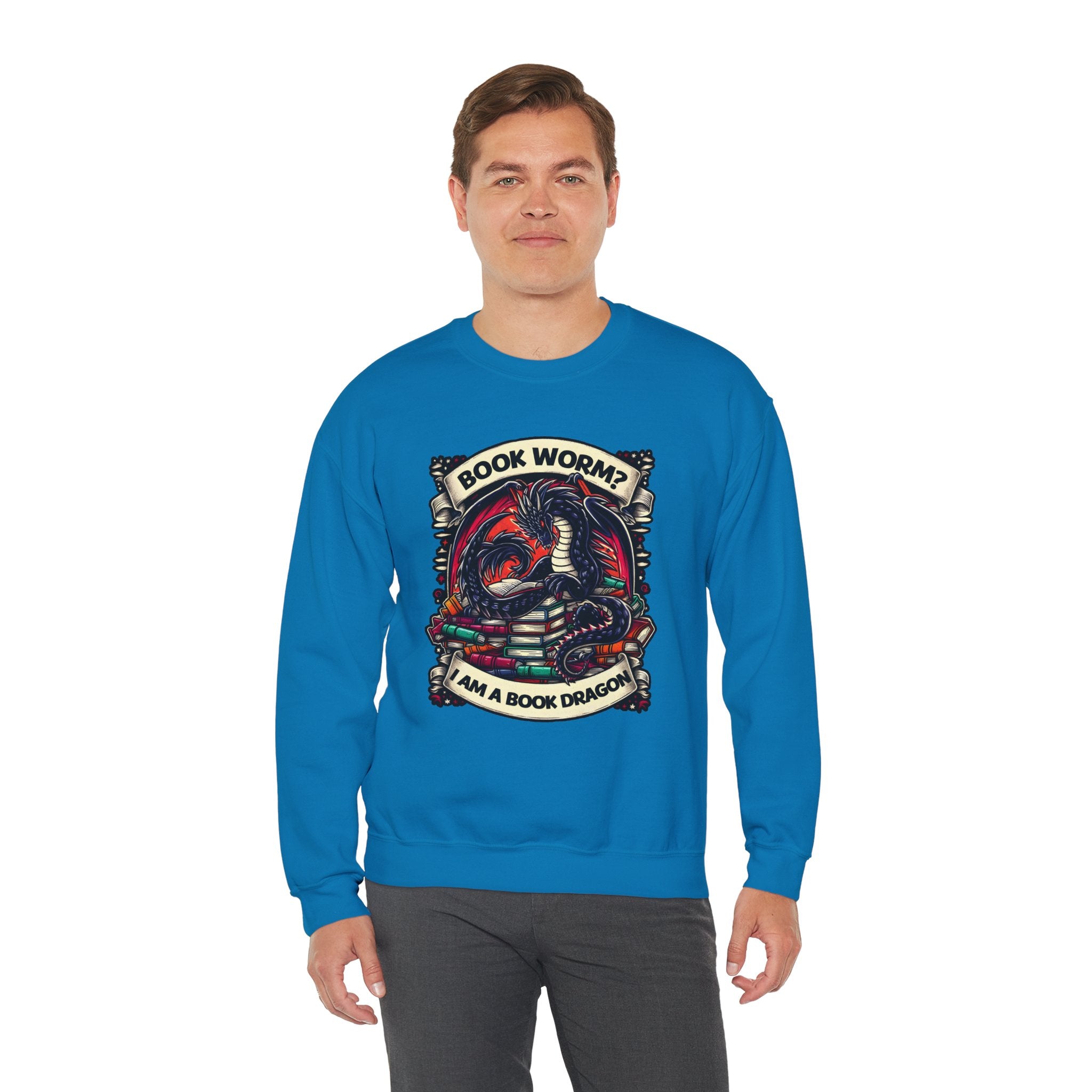 Book Worm? I Am a Book Dragon, Fantasy Reader Sweatshirt