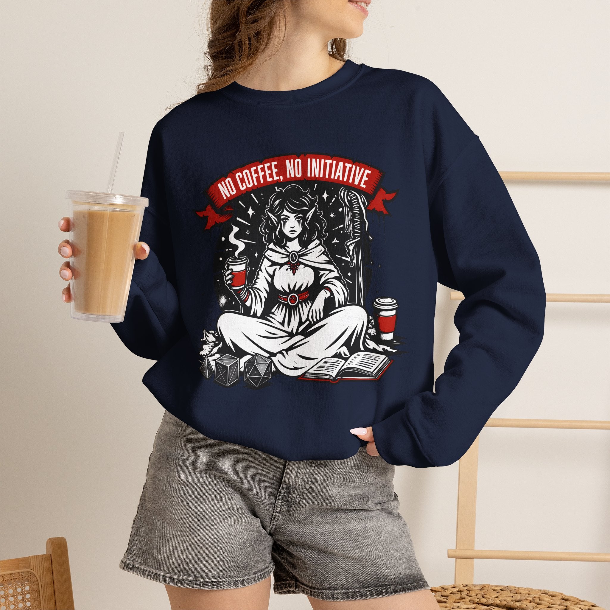 No Coffee, No Initiative | Fantasy RPG Sweatshirt