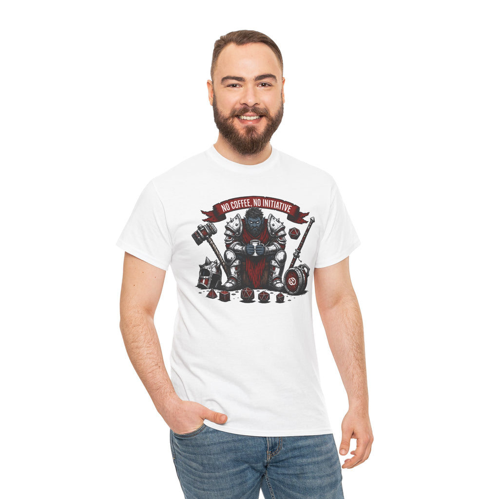 No Coffee, No Initiative | Fantasy RPG T-shirt