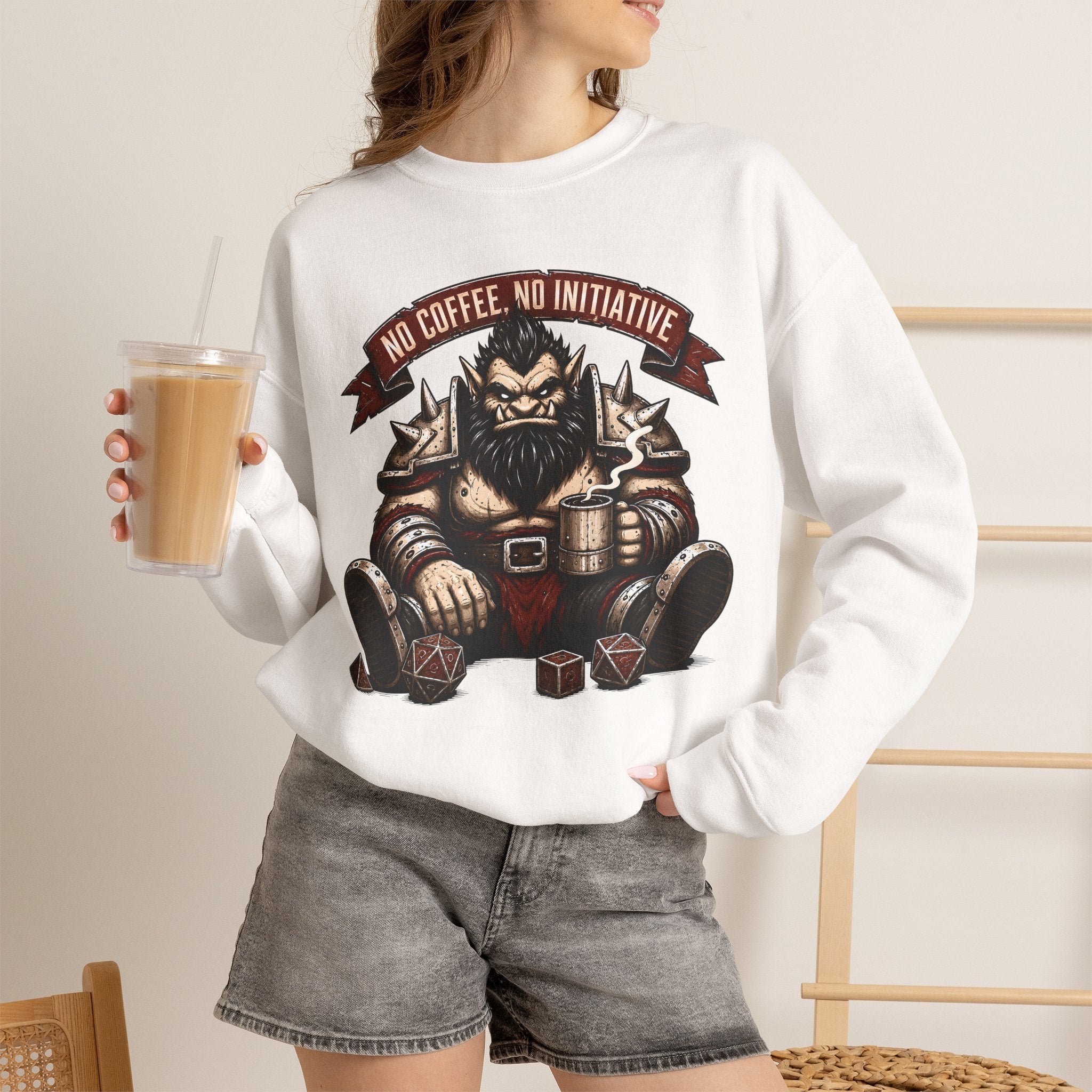 No Coffee, No Initiative | Fantasy RPG Sweatshirt