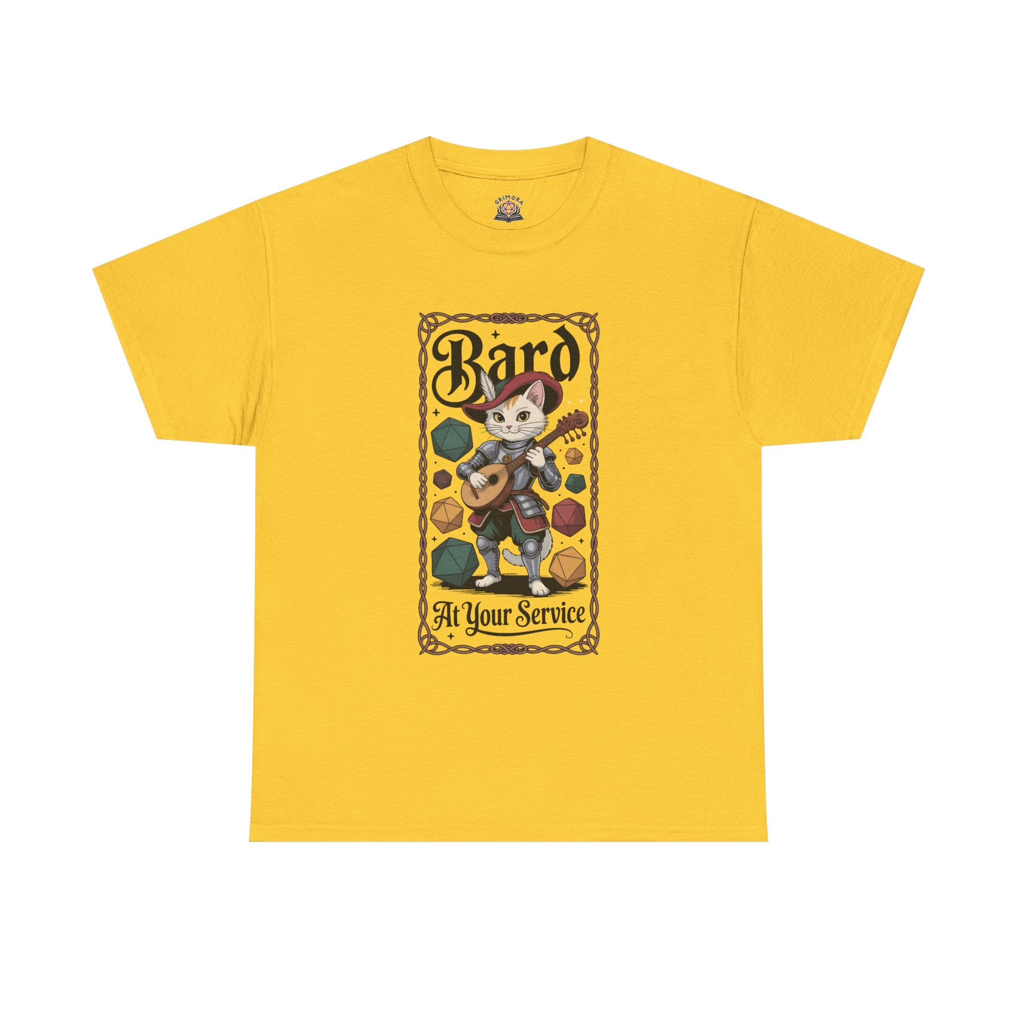 Bard Cat at Your Serivece D&D T-shirt | Cat Lover RPG Gift