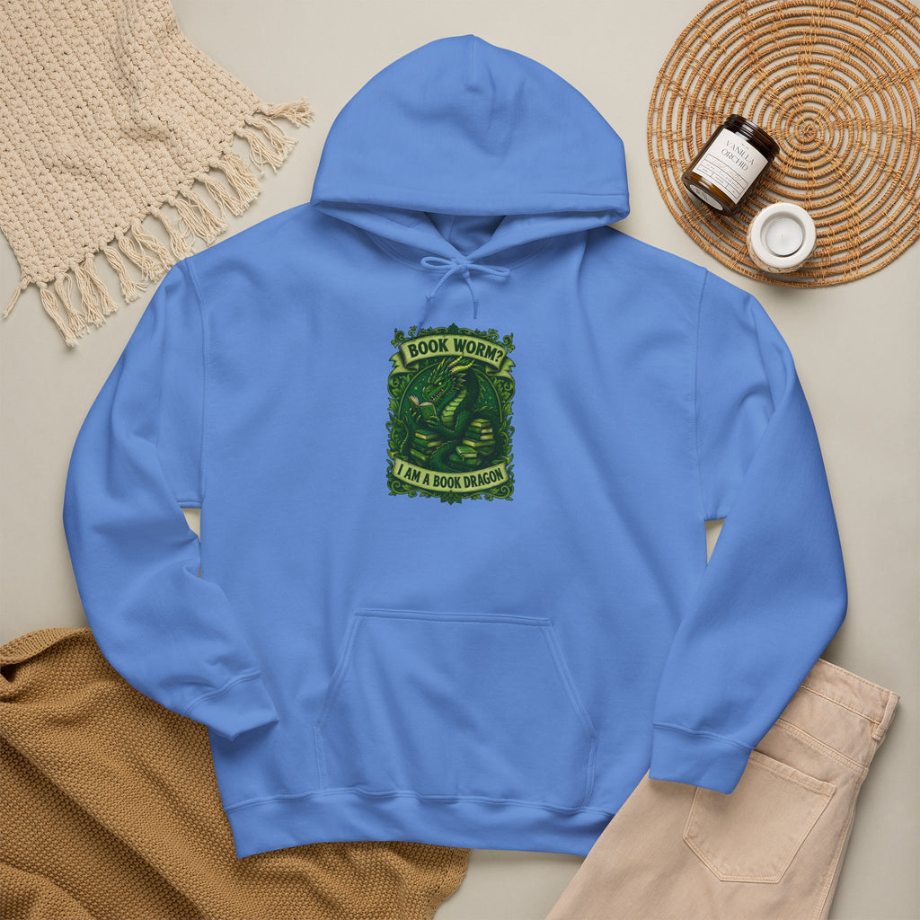 Book Worm? I Am a Book Dragon, Fantasy Reader Hoodie