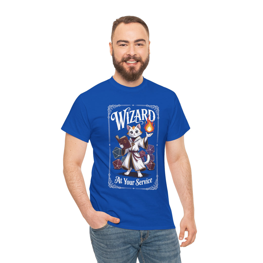 Wizard Cat at Your Serivece D&D T-shirt | Cat Lover RPG Gift