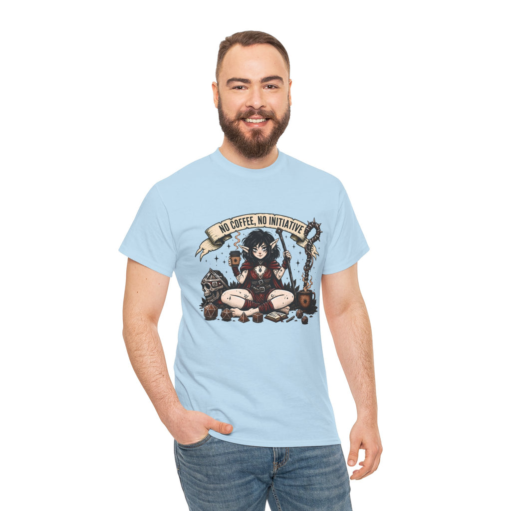 No Coffee, No Initiative | Fantasy RPG T-shirt